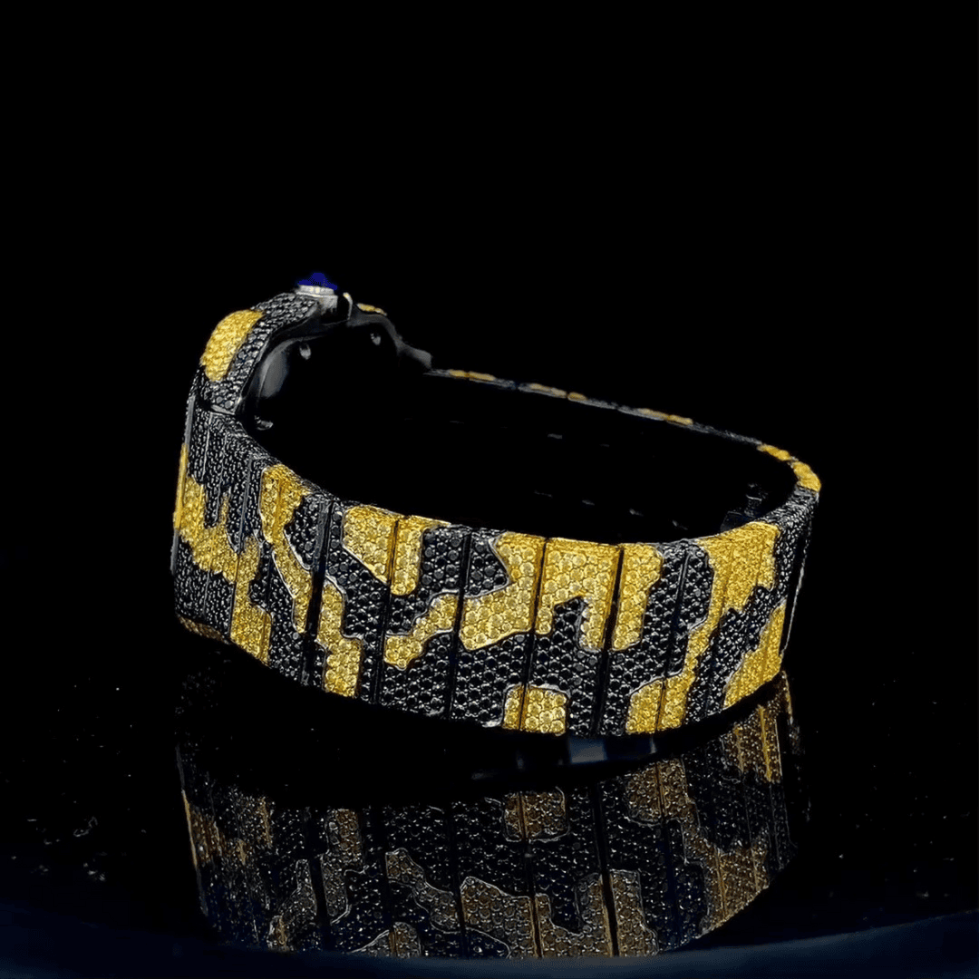 Men’s Stainless Steel Bust Down VVS Moissanite Watch - Image 5