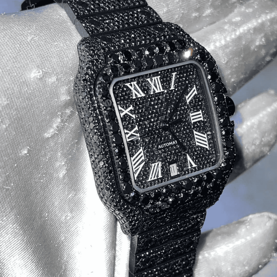 Men's Stainless Steel VVS Moissanite Fully Iced Watch - Image 2