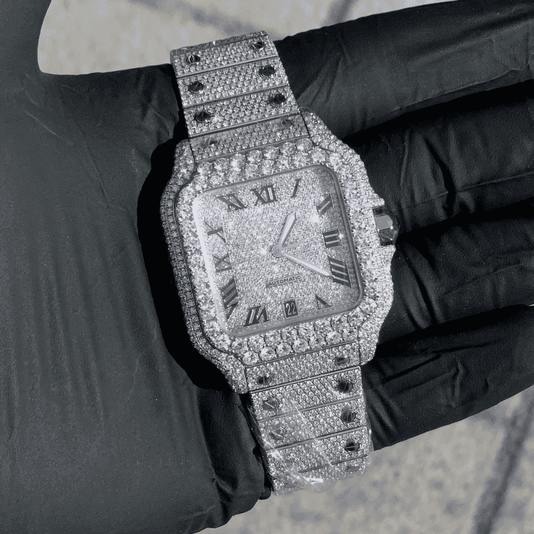Iced Out Moissanite Watch for Maximum Sparkle 1 Iced Out Moissanite Watch for Maximum Sparkle