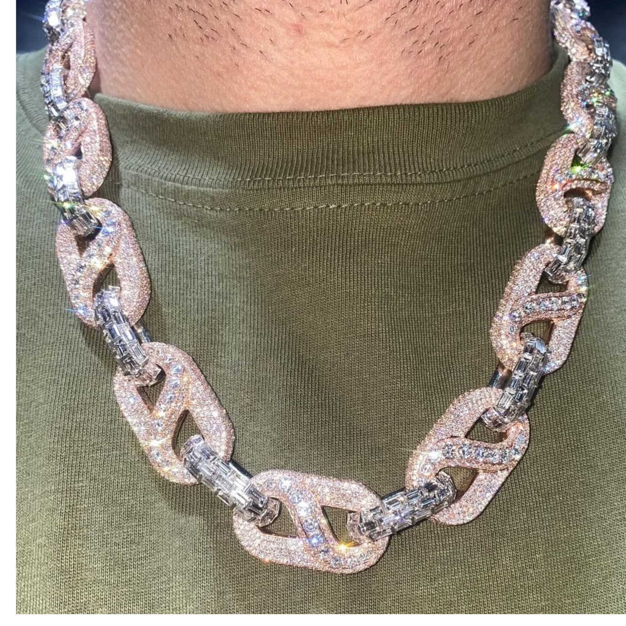 20 mm Silver Diamond Fit Men’s Moissanite Chains Iced Out Cuban Link Chain - Image 2