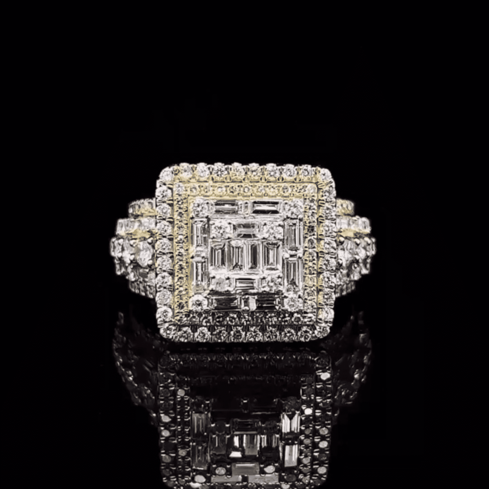 925 Silver Iced Out Rings, Hip Hop Ring, VVS Moissanite Diamonds