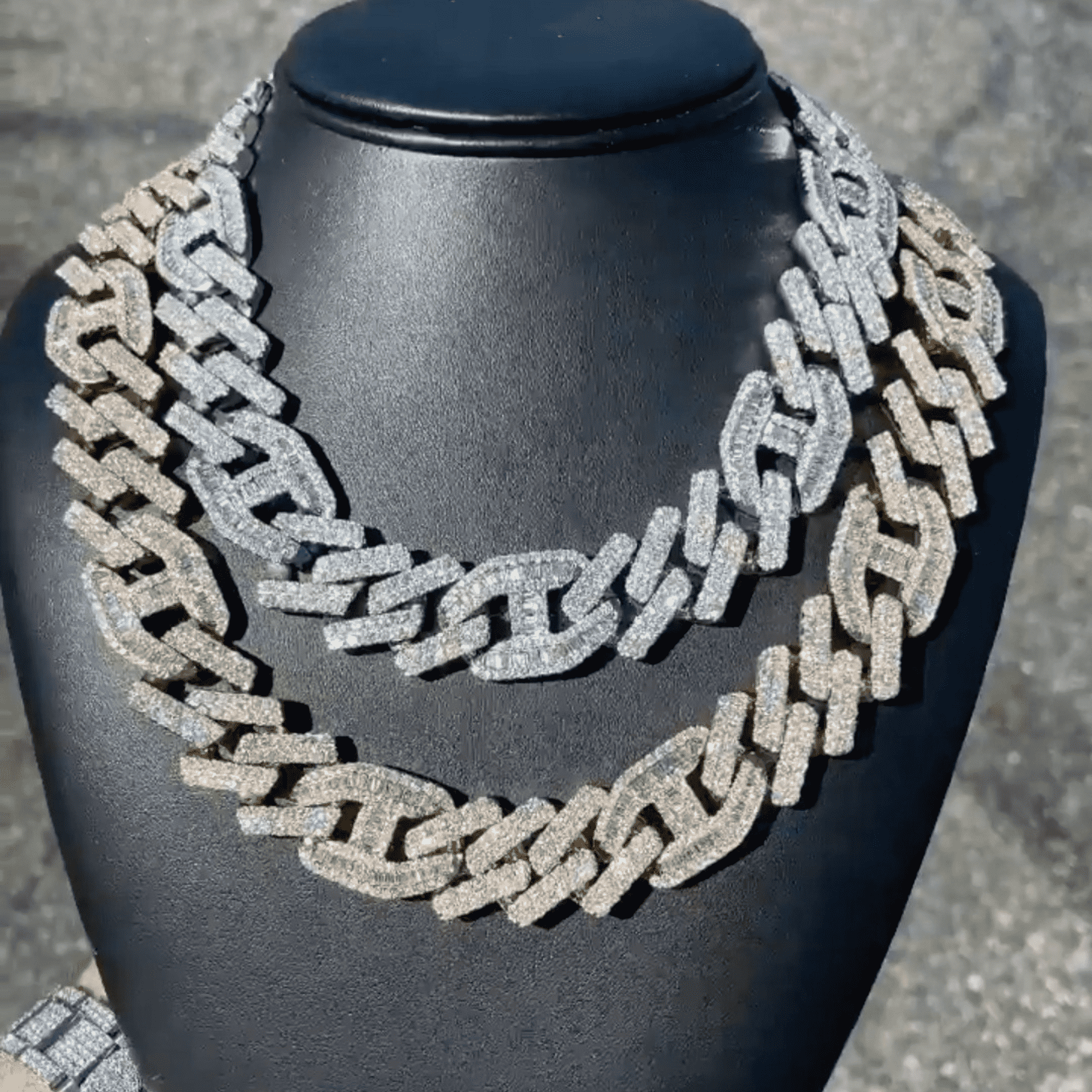 925 Silver 22mm Diamond Silver Iced Out Cuban Link Chain Men’s Moissanite Chains