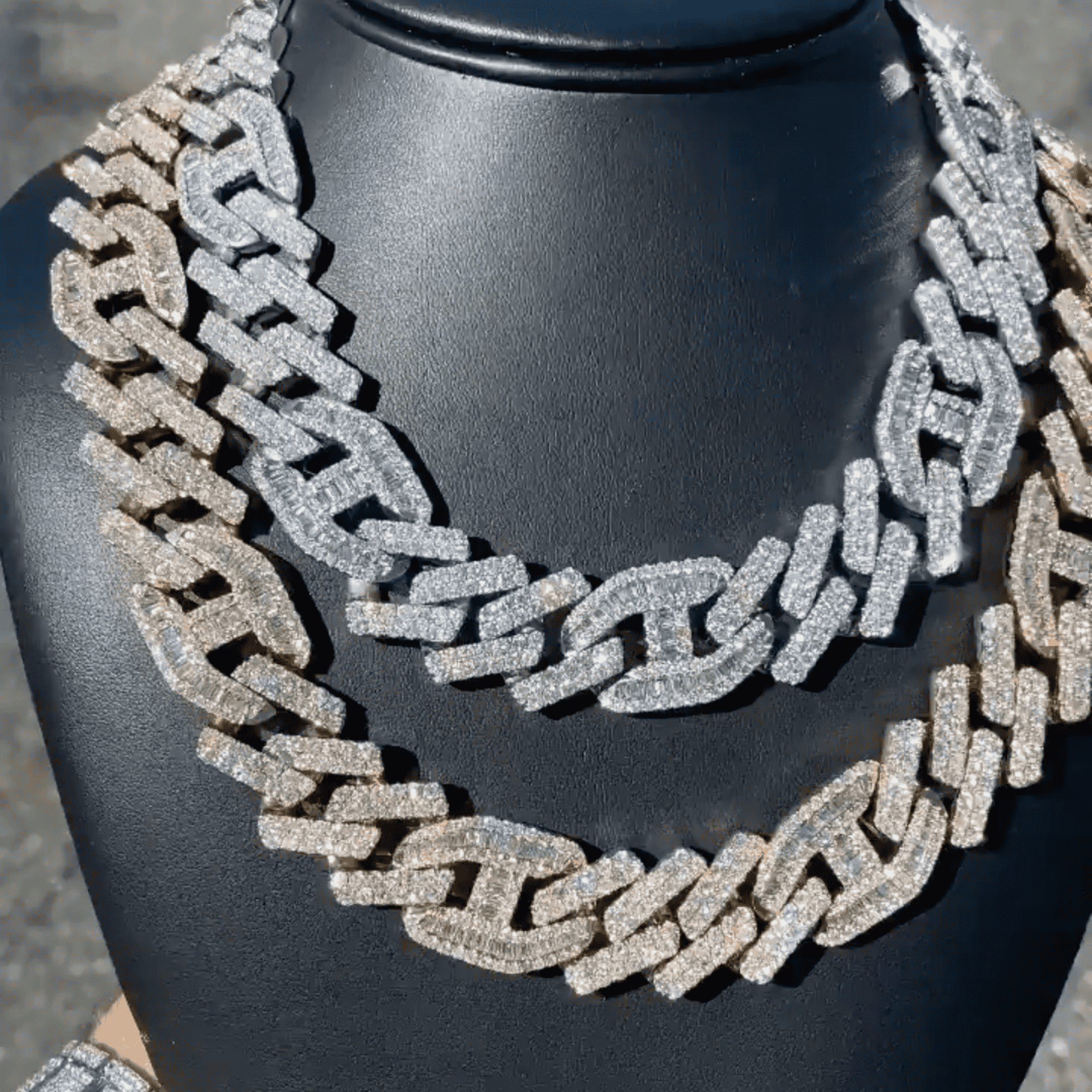 925 Silver 22mm Diamond Silver Iced Out Cuban Link Chain Men’s Moissanite Chains - Image 2