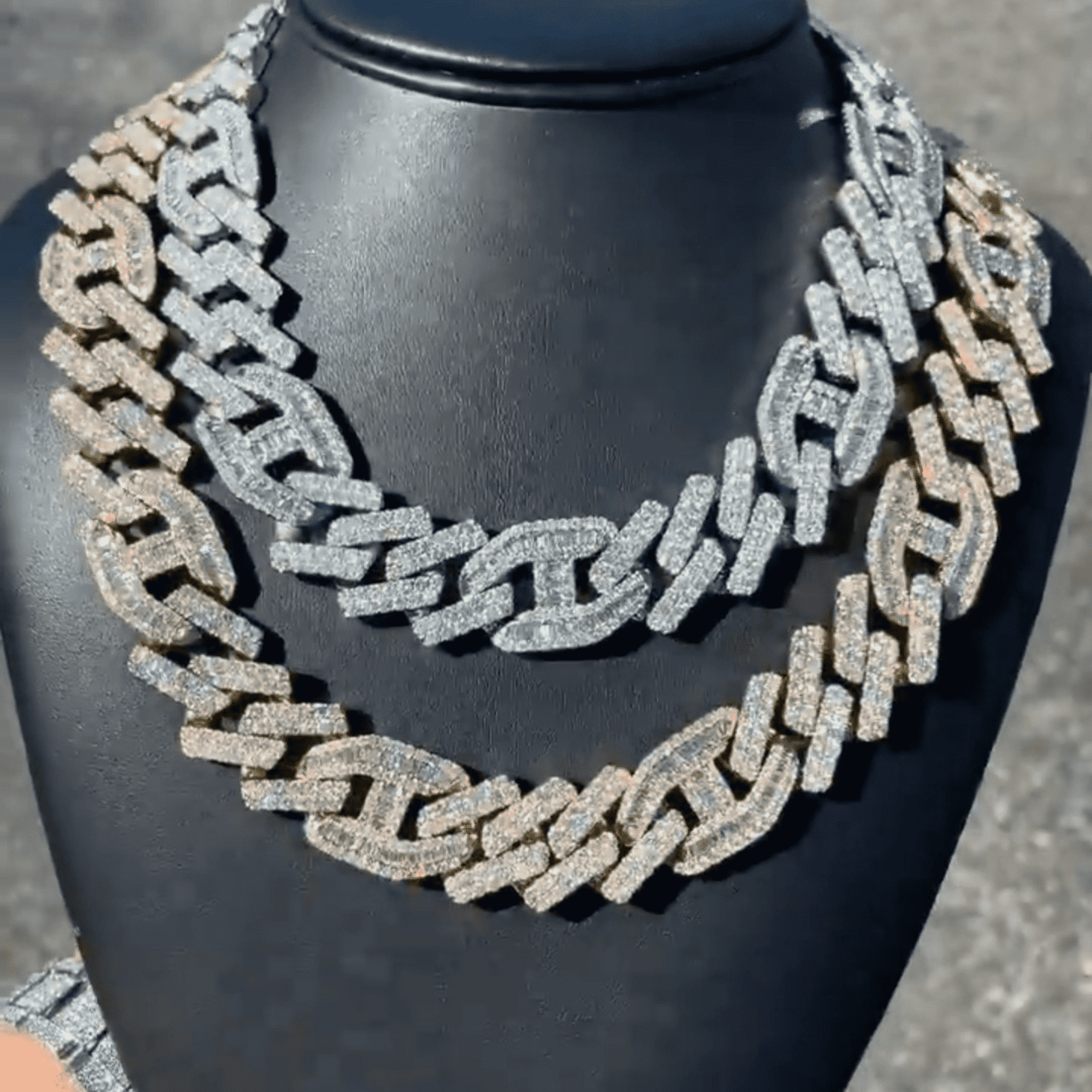 925 Silver 22mm Diamond Silver Iced Out Cuban Link Chain Men’s Moissanite Chains - Image 3