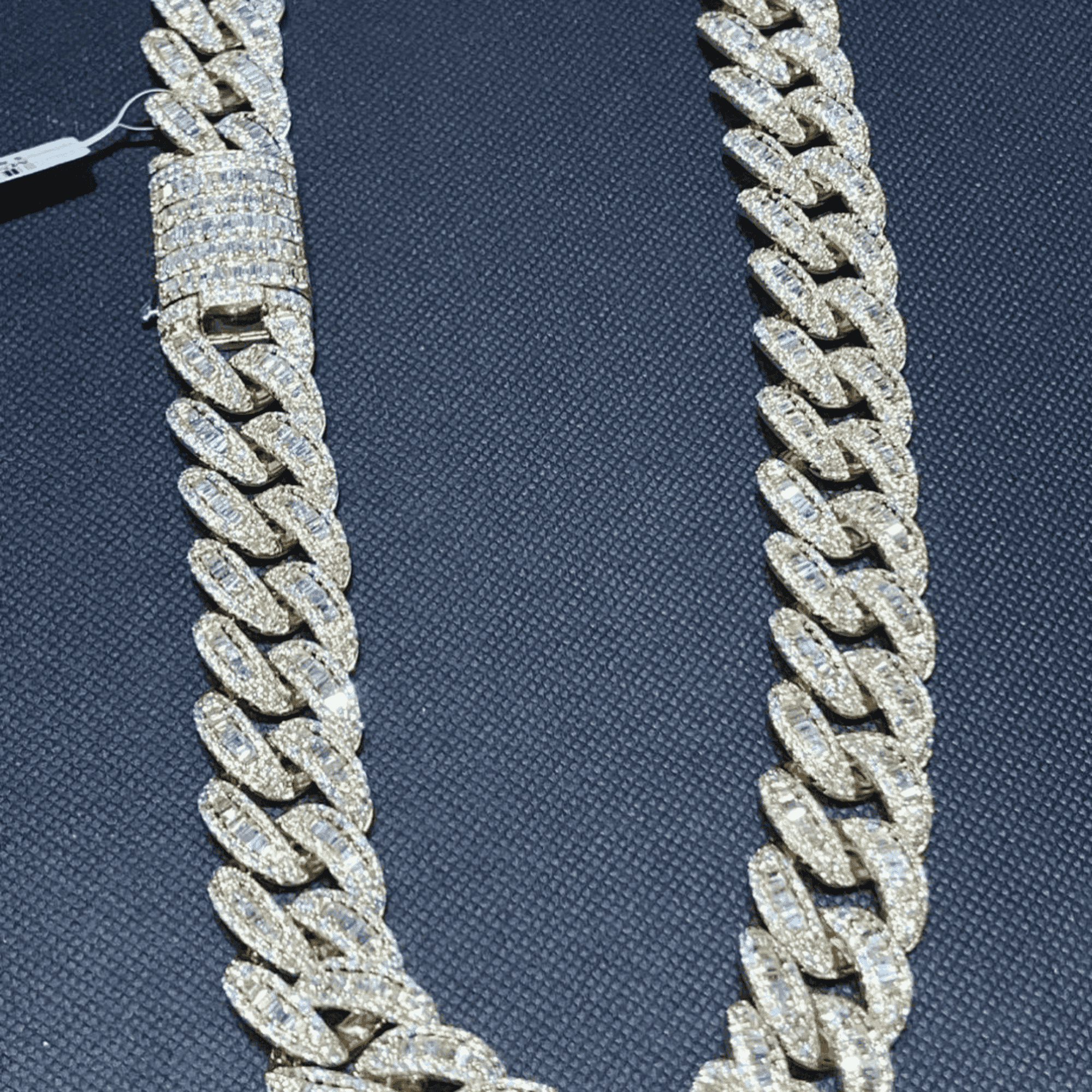 18mm Men’s Silver Diamond Moissanite Chains Iced Out Cuban Link Chain