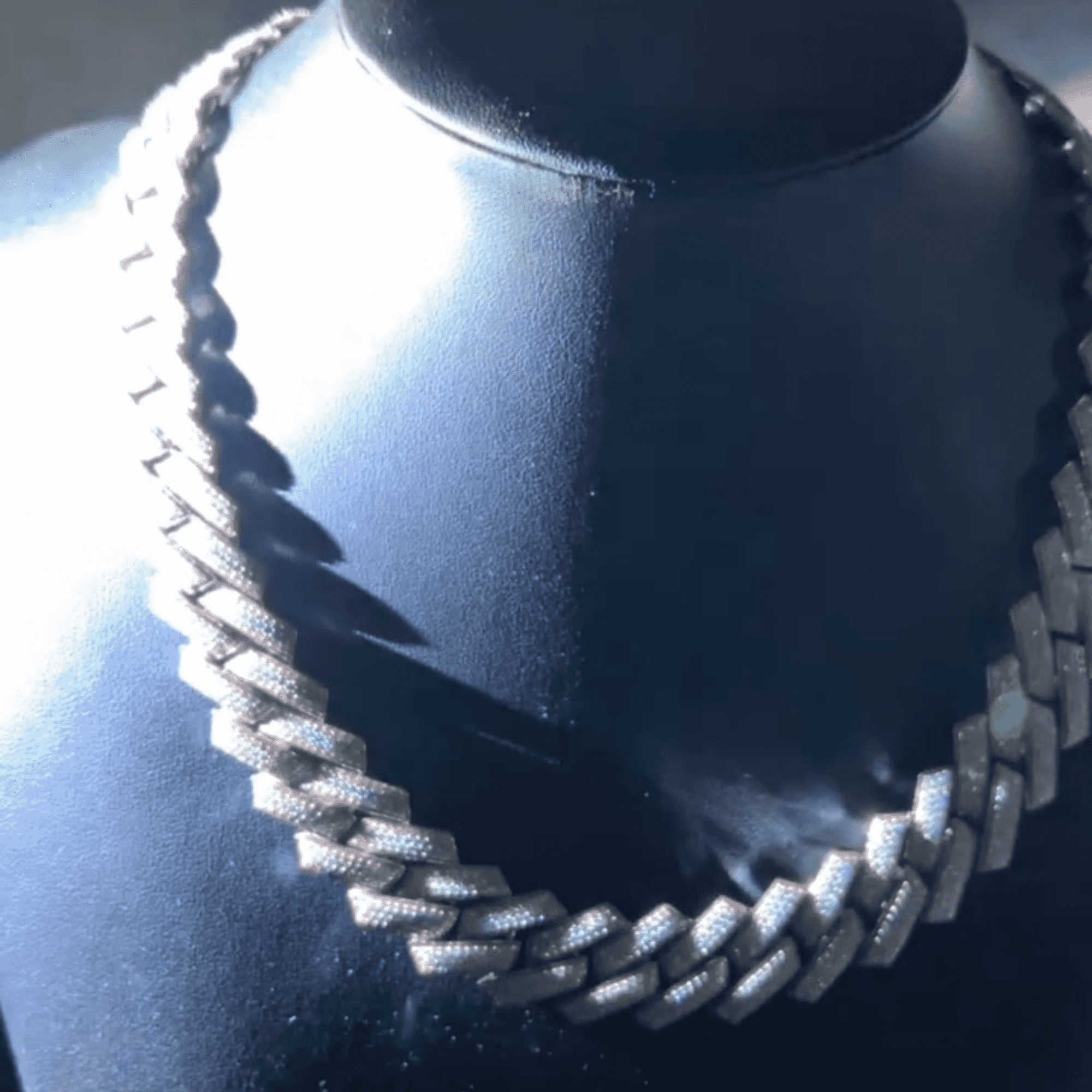 18mm Men’s Moissanite Chains Silver Diamond Iced Out Cuban Link