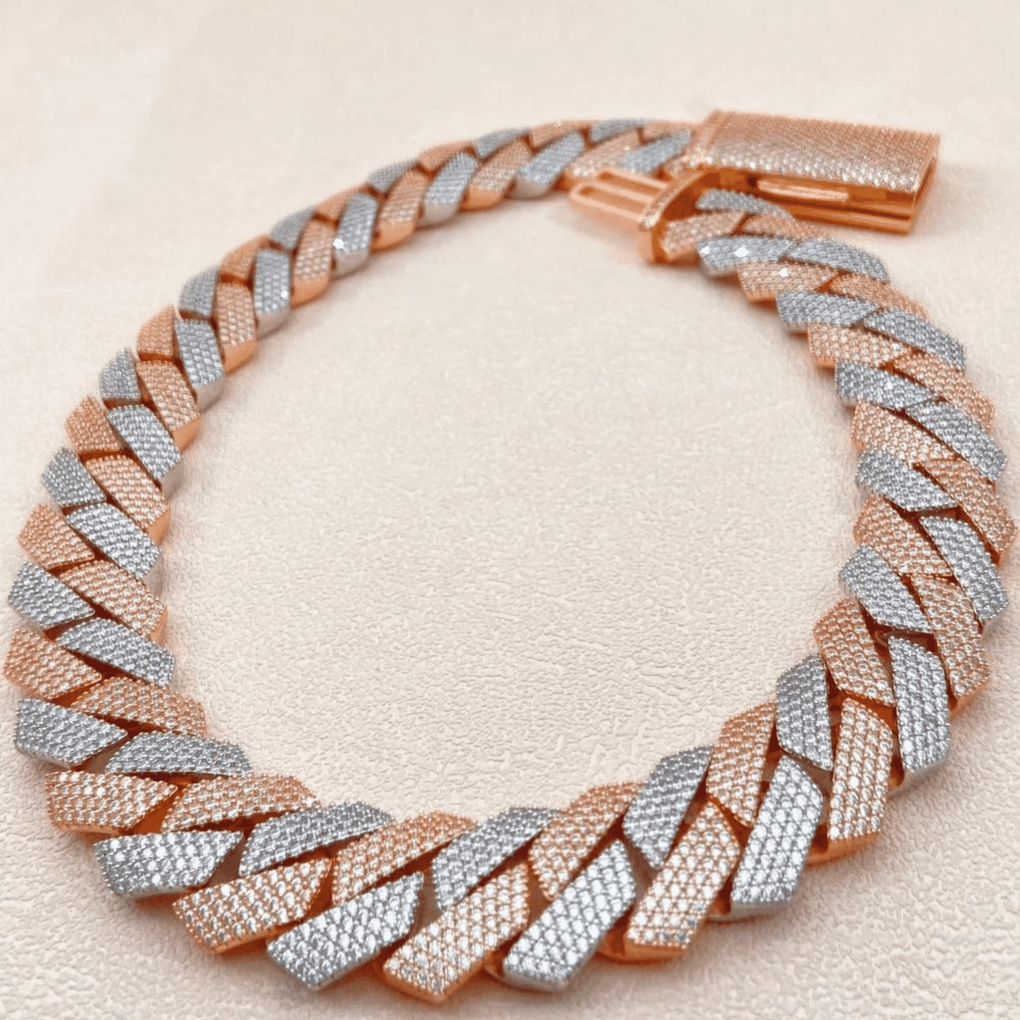 22mm Mens Moissanite Cuban Link Chain