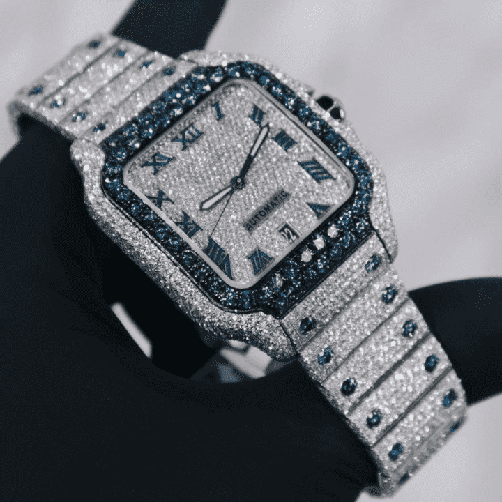 Moissanite Watches Fully Iced Out for Men & Women with Classic Design - Image 4