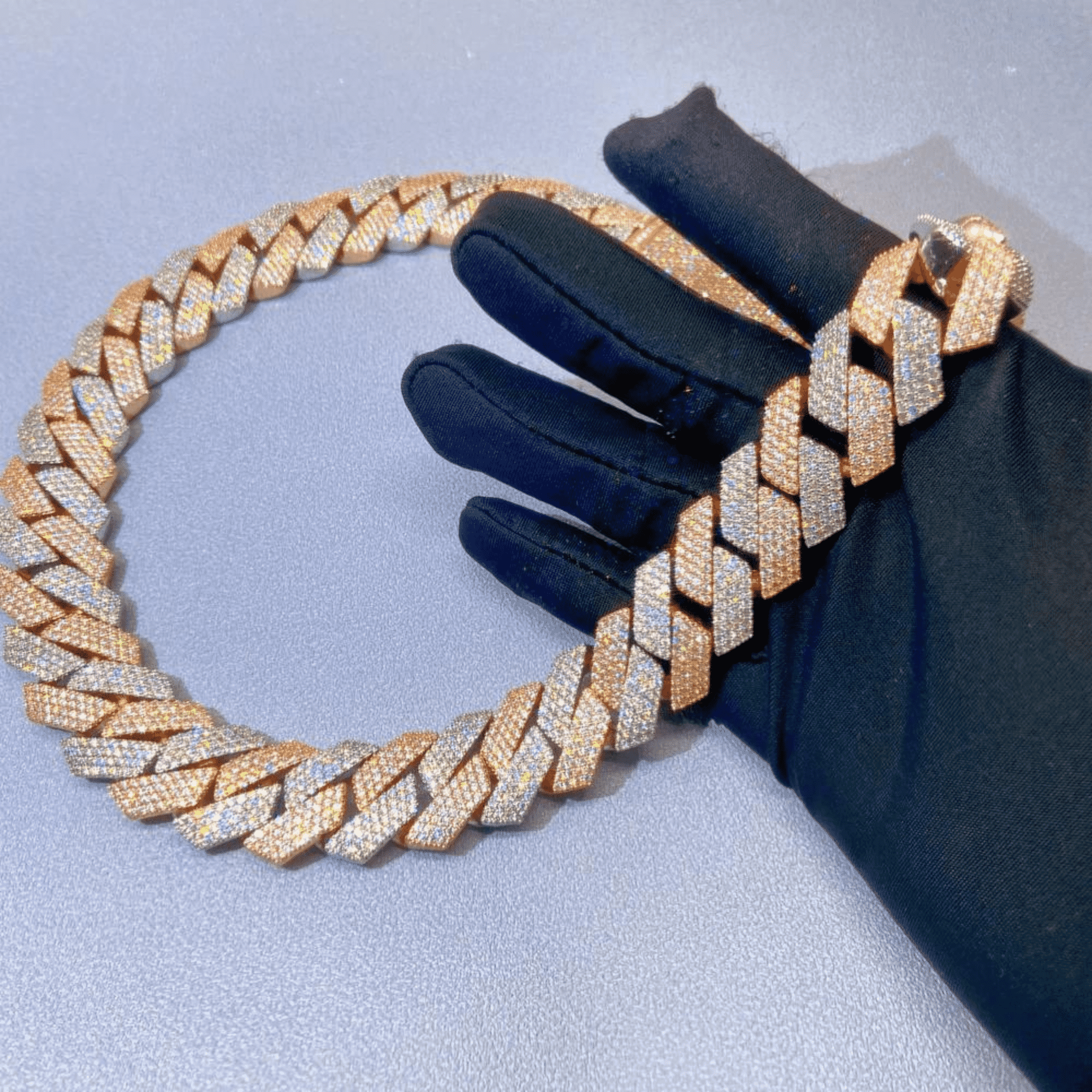 22mm Mens Moissanite Cuban Link Chain