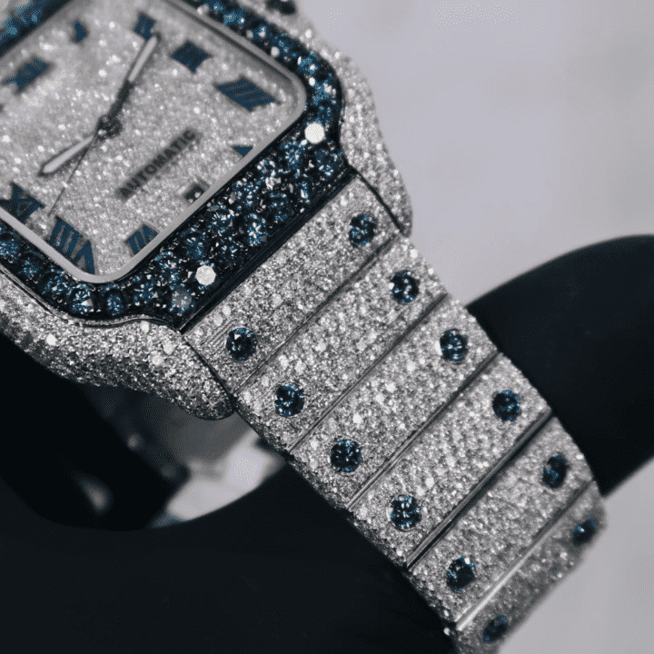 Moissanite Watches Fully Iced Out for Men & Women with Classic Design - Image 2