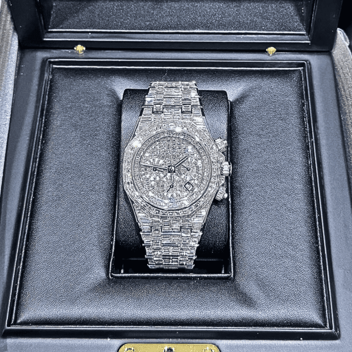 Supreme Edition Bust Down Iced Out Watches, Moissanite Watches