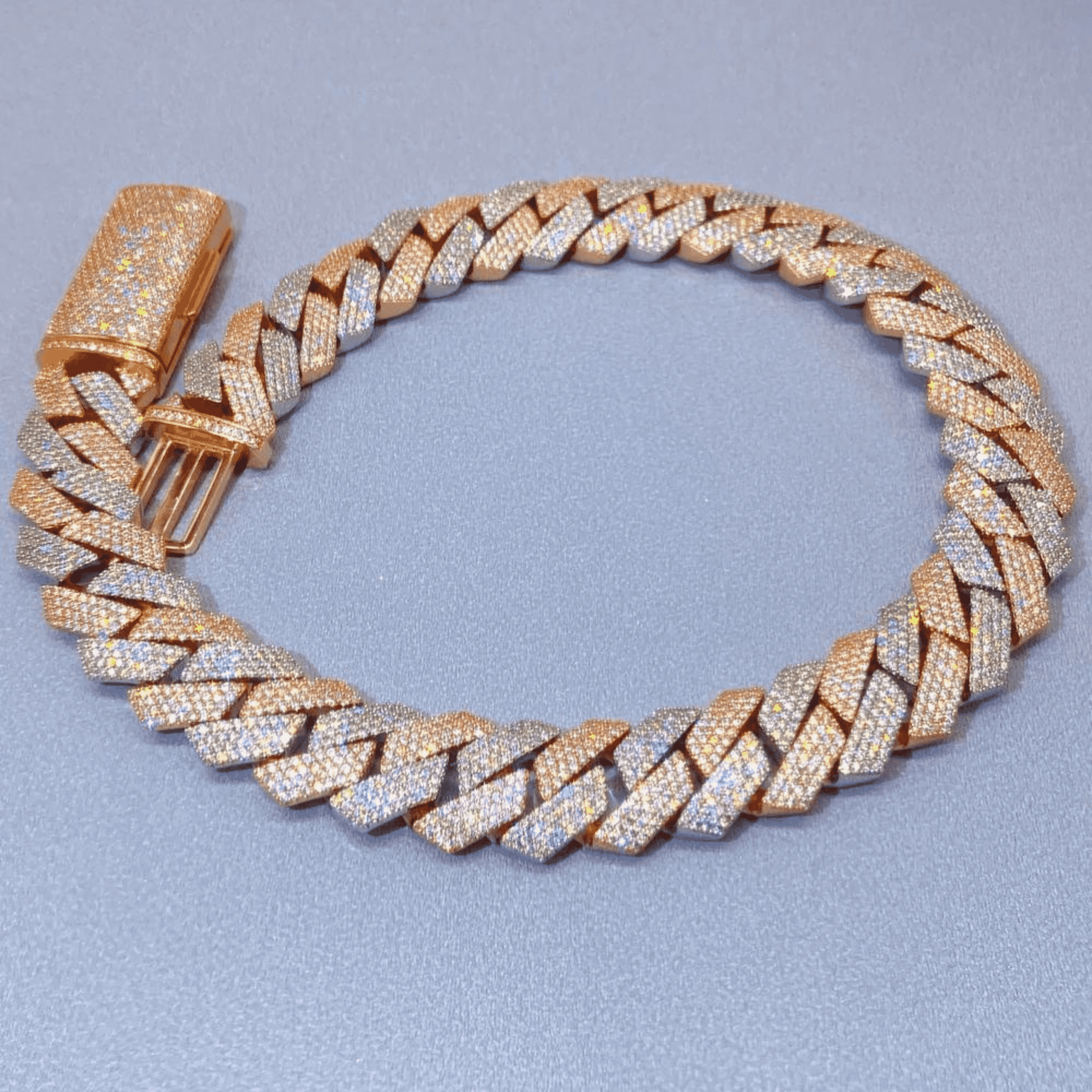 22mm Mens Moissanite Cuban Link Chain