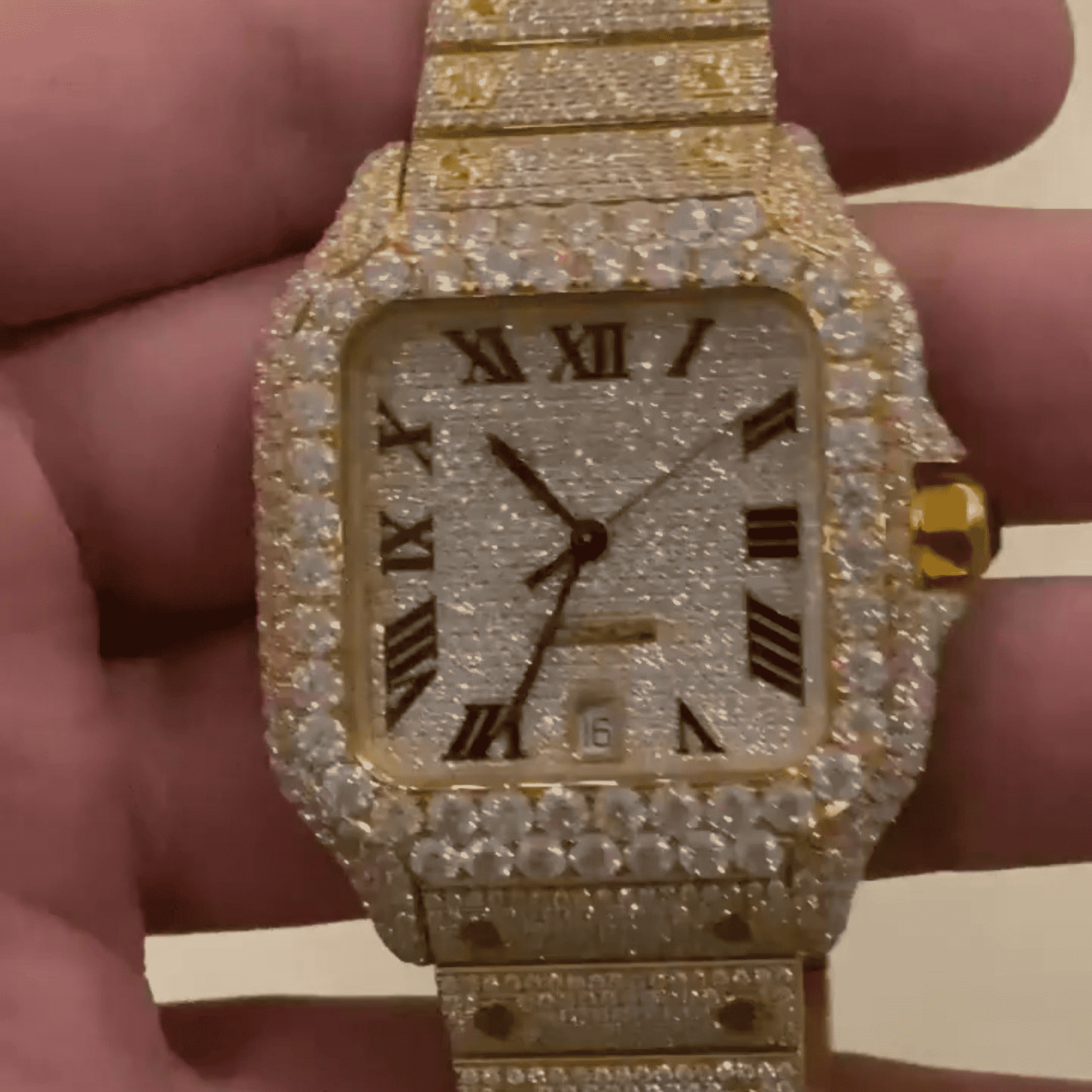 Stainless Steel Iced Out Moissanite Watch for Men - Image 2