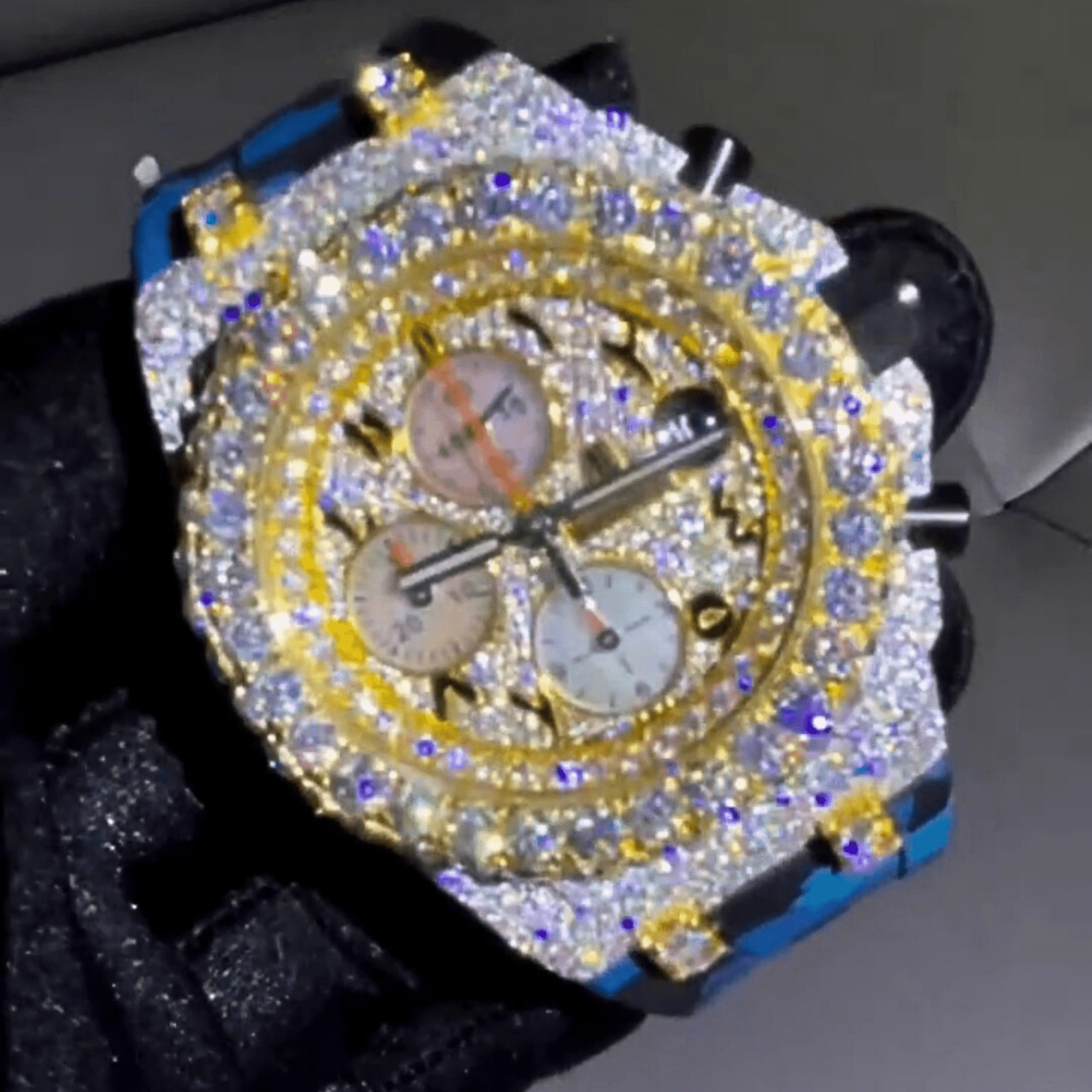 Moissanite Iced Out Watch with Premium Silicone Band