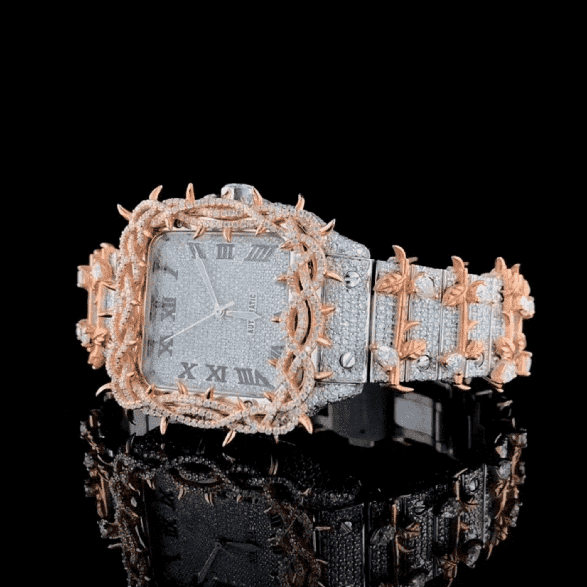 Shiny Moissanite Thorn Design Iced Out Party Watch - Image 7