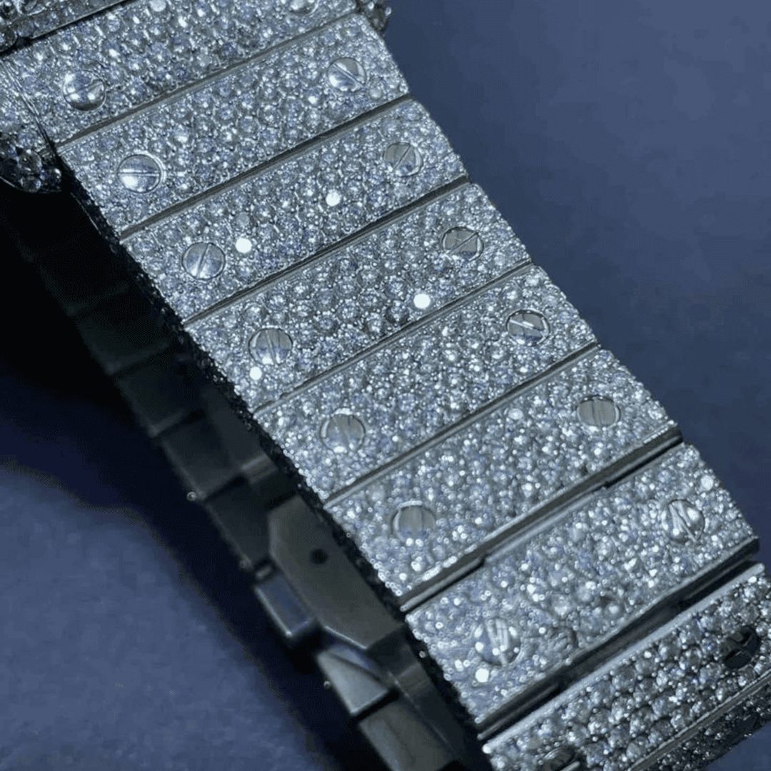 Stainless Steel Bust Down VVS Moissanite Watch for Women - Image 6