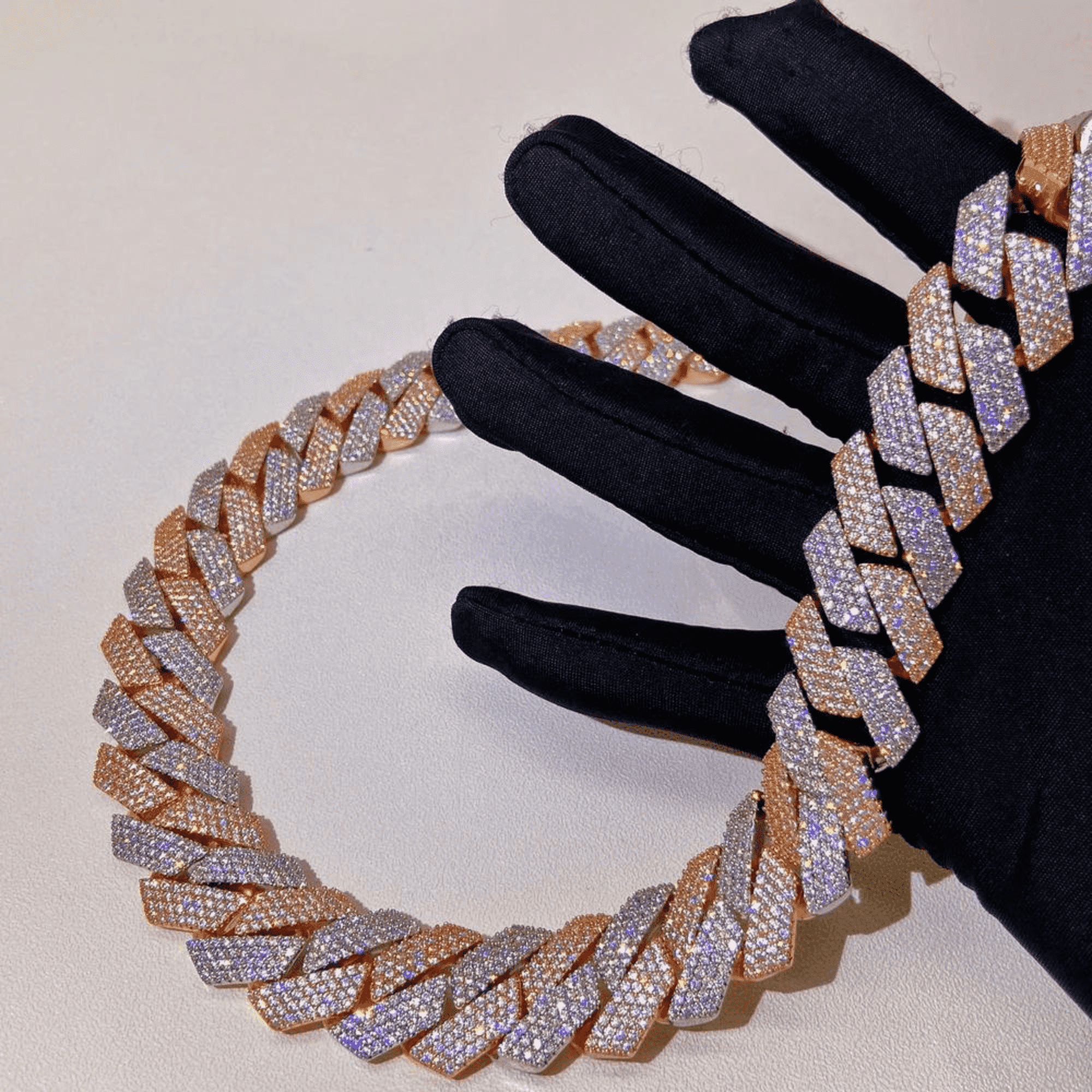 22mm Mens Moissanite Cuban Link Chain
