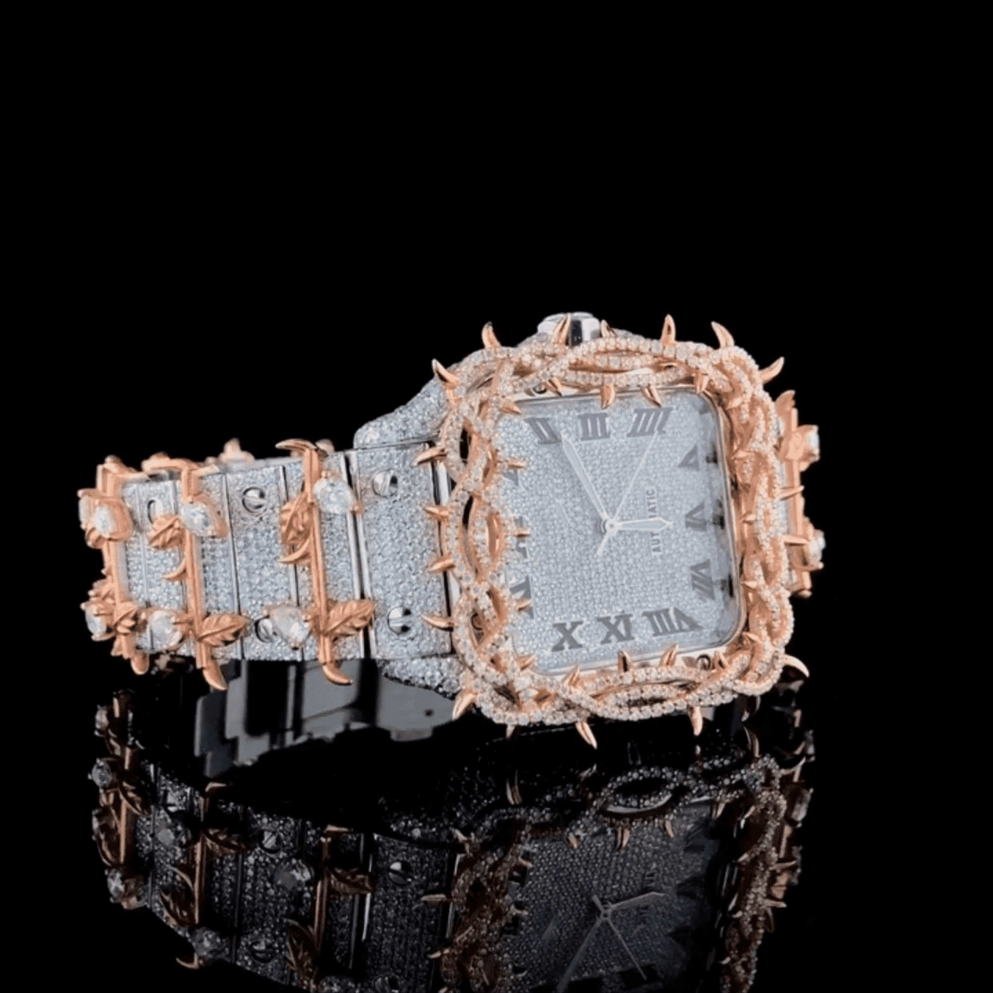 Shiny Moissanite Thorn Design Iced Out Party Watch - Image 2