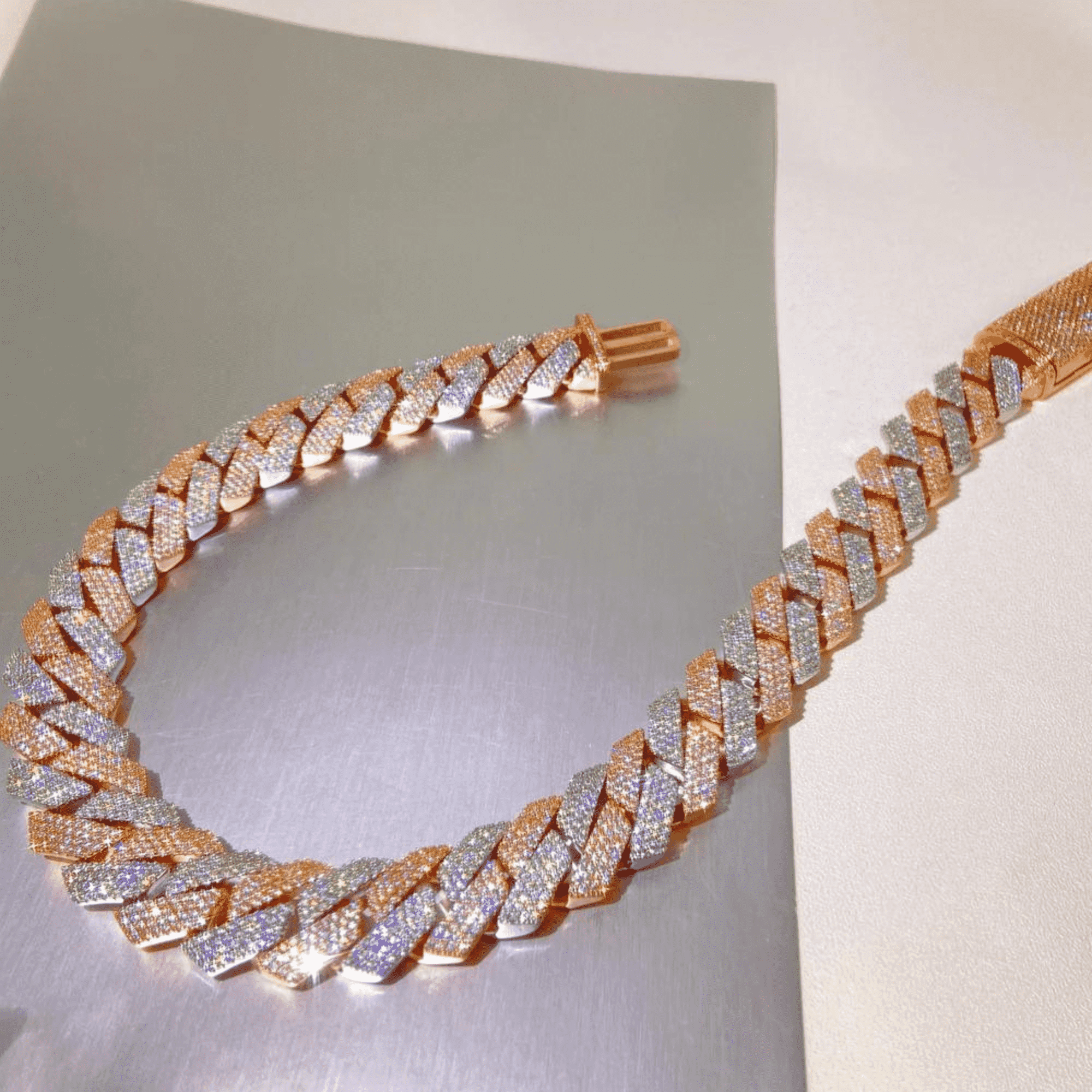 22mm Mens Moissanite Cuban Link Chain