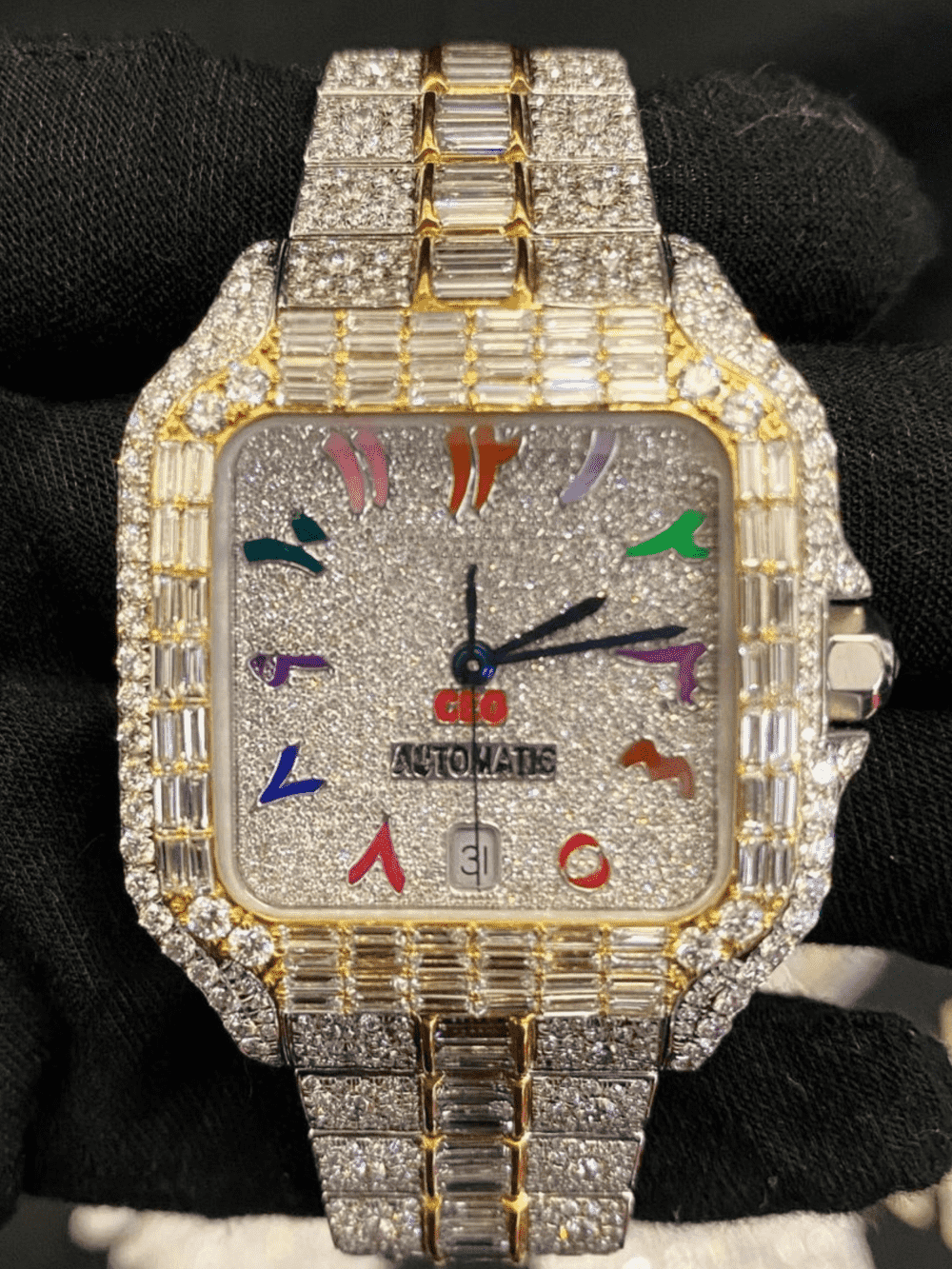 Moissanite Diamond Watch Iced Out Bust Down Watch