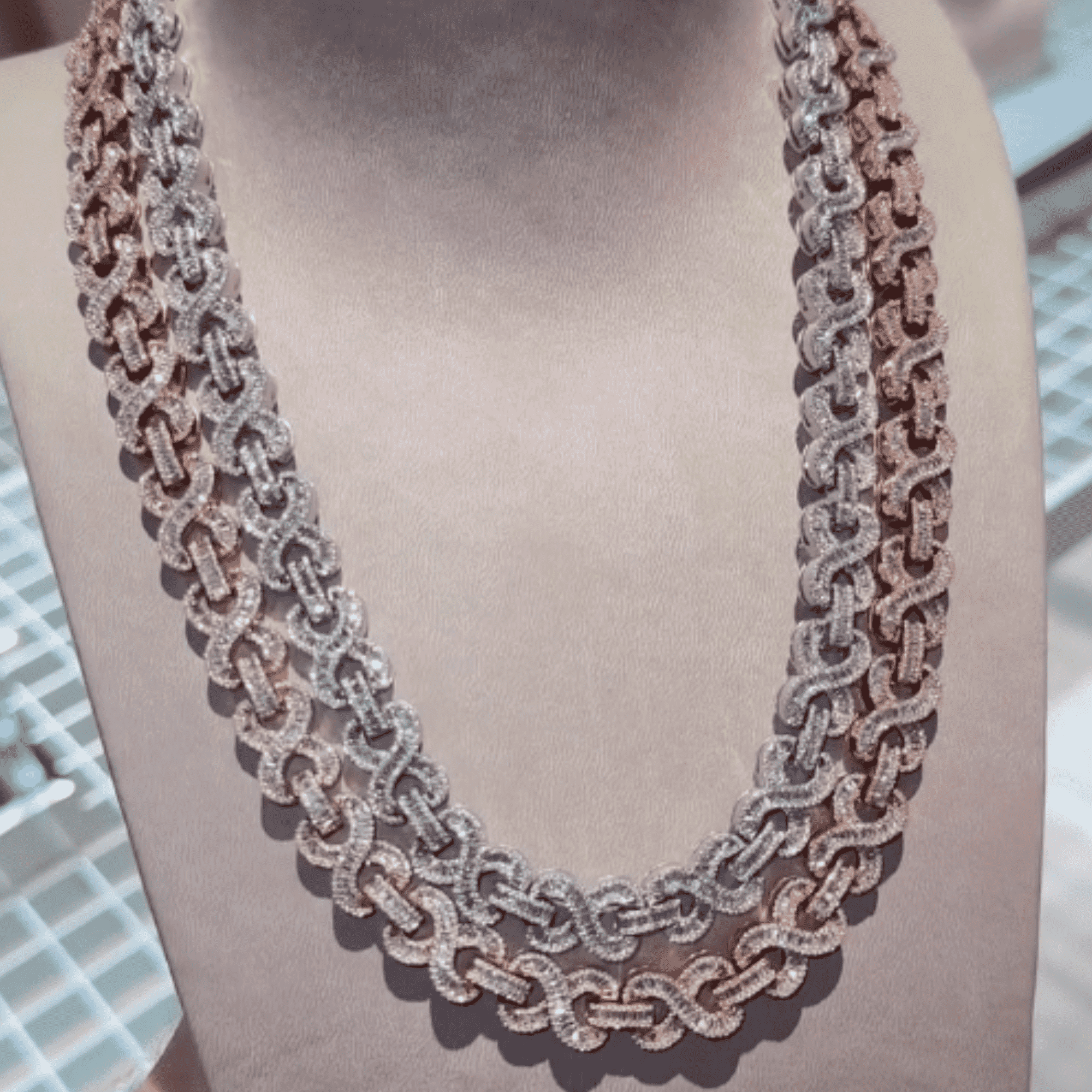 16mm Moissanite Hip Hop Chain With Silver Shine for Men & Women - Image 5