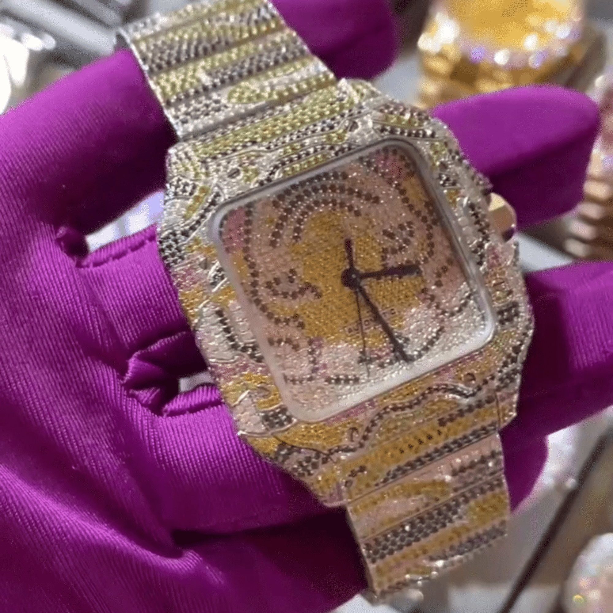 Shine Bright Bust Down Moissanite Watch Iced Out - Image 2