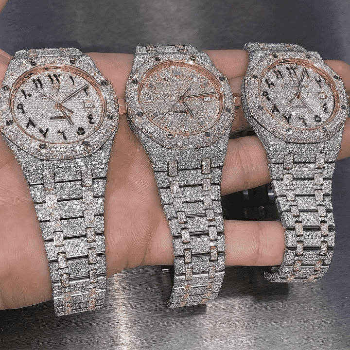 High-End Iced Moissanite Watches for Men & Women