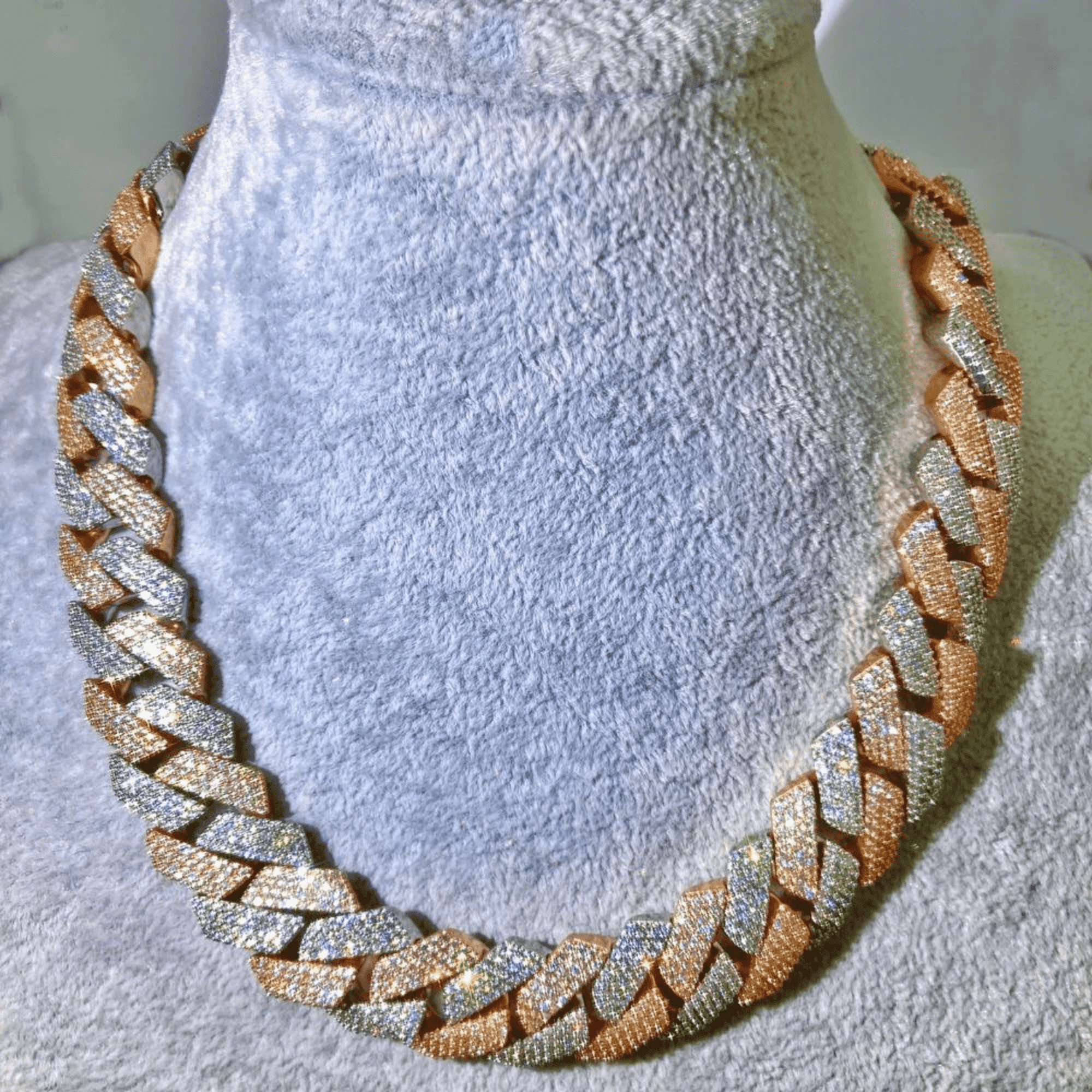 22mm Mens Moissanite Cuban Link Chain
