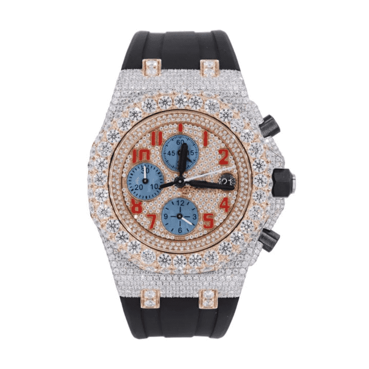 Vibrant Shine Bust Down Iced Out Watches, Moissanite Watches - Image 5