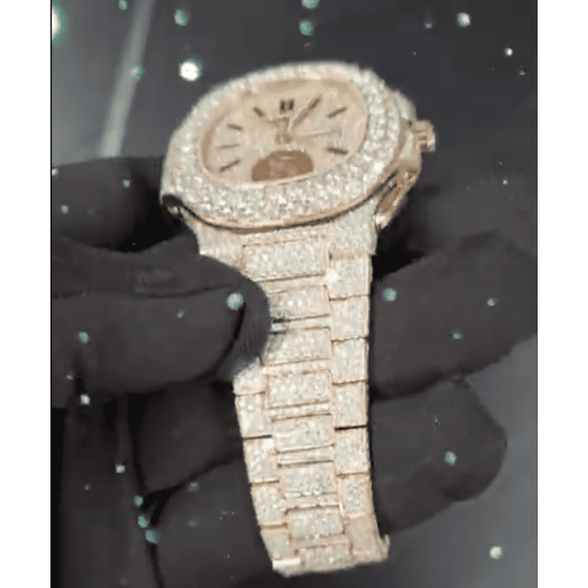 Elegant Moissanite Watches Fully Iced with Round Case for Men & Women - Image 3