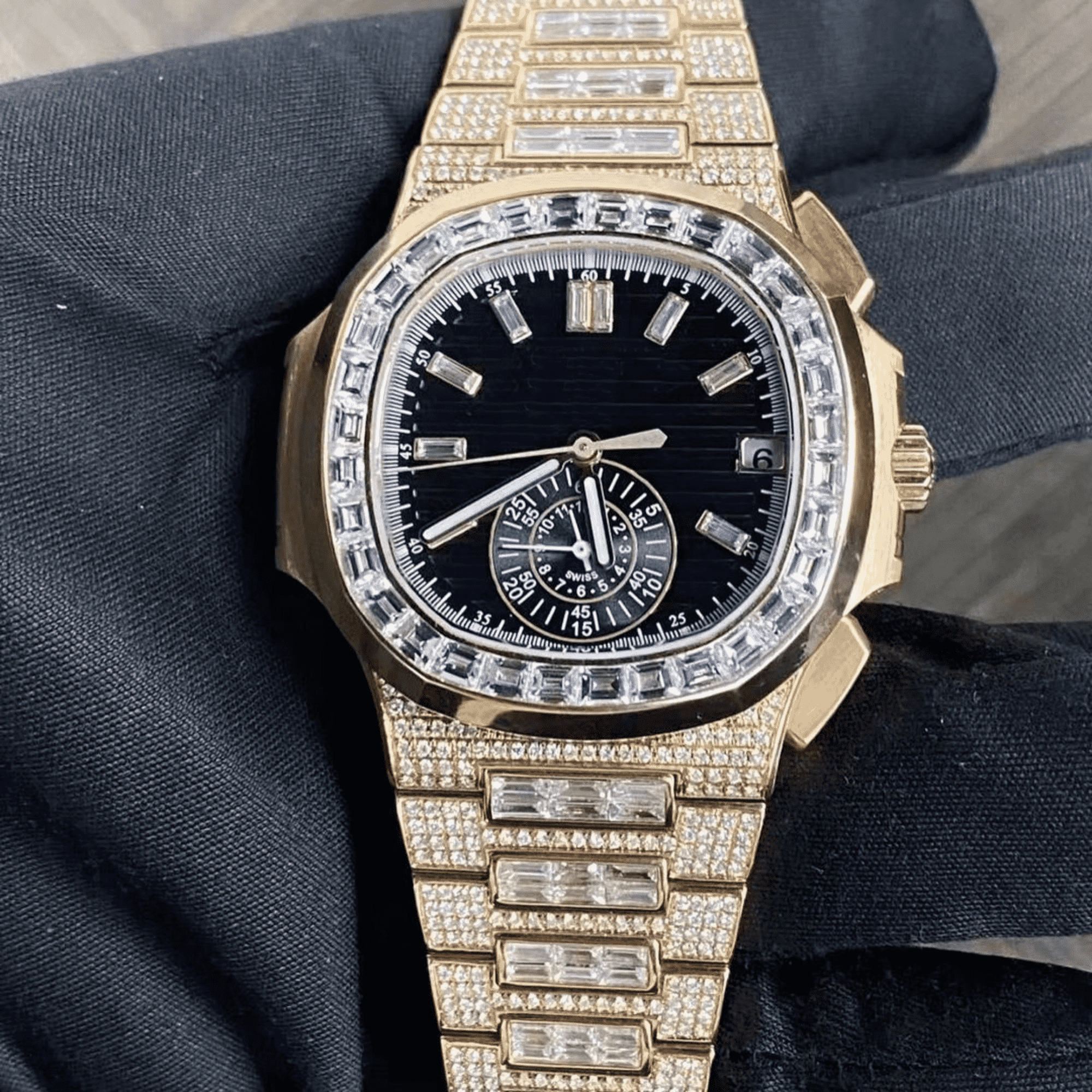 Stainless Steel Iced Out VVS Moissanite Watch for Party