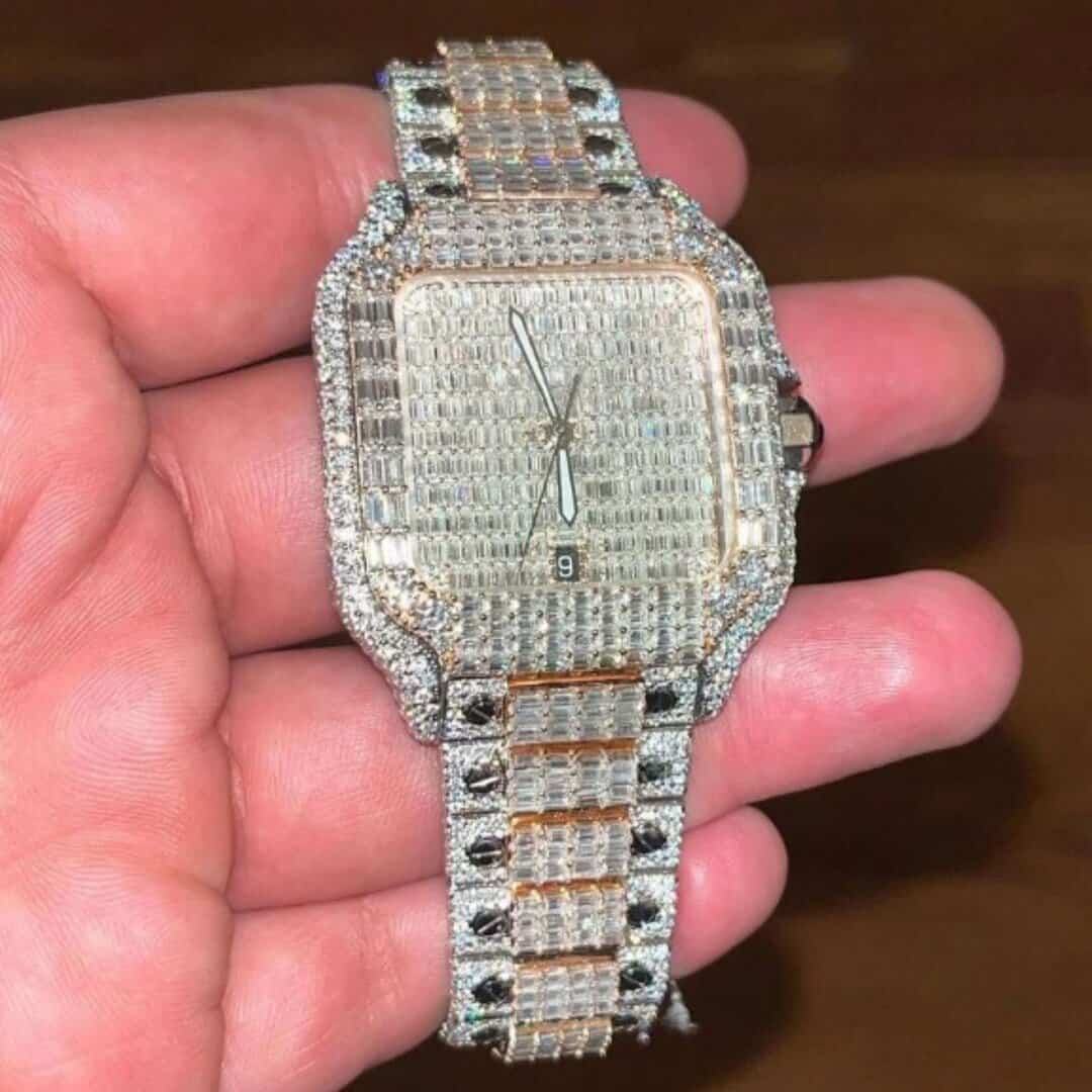 Iced Moissanite Watch for Men | Ultra-Clear VVS Stones - Image 6