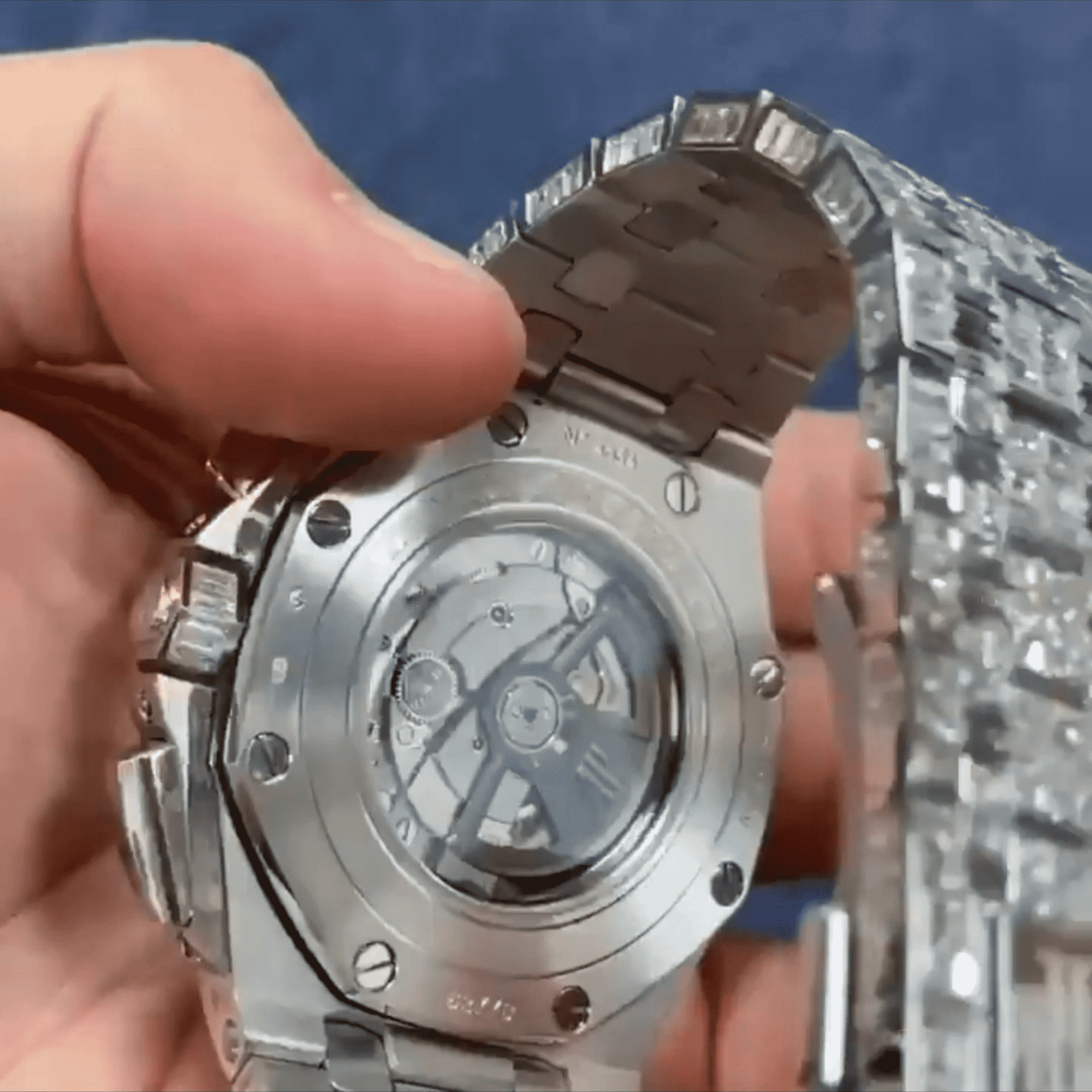 High-End Men’s 14K White Gold Plated 44MM Iced Out Watch - Image 3
