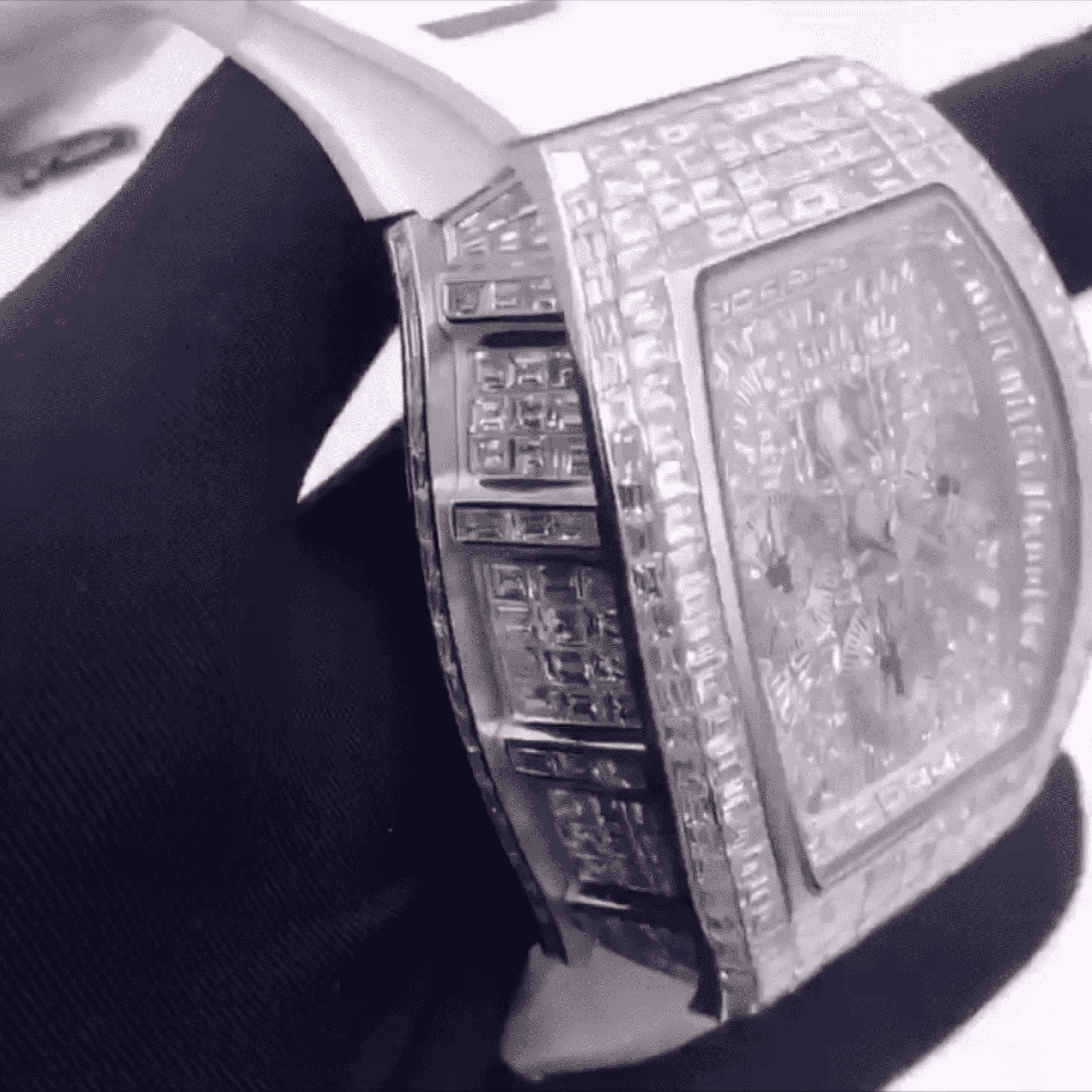 Ultimate Shine Moissanite Iced Out Watch with Silicone Band - Image 3