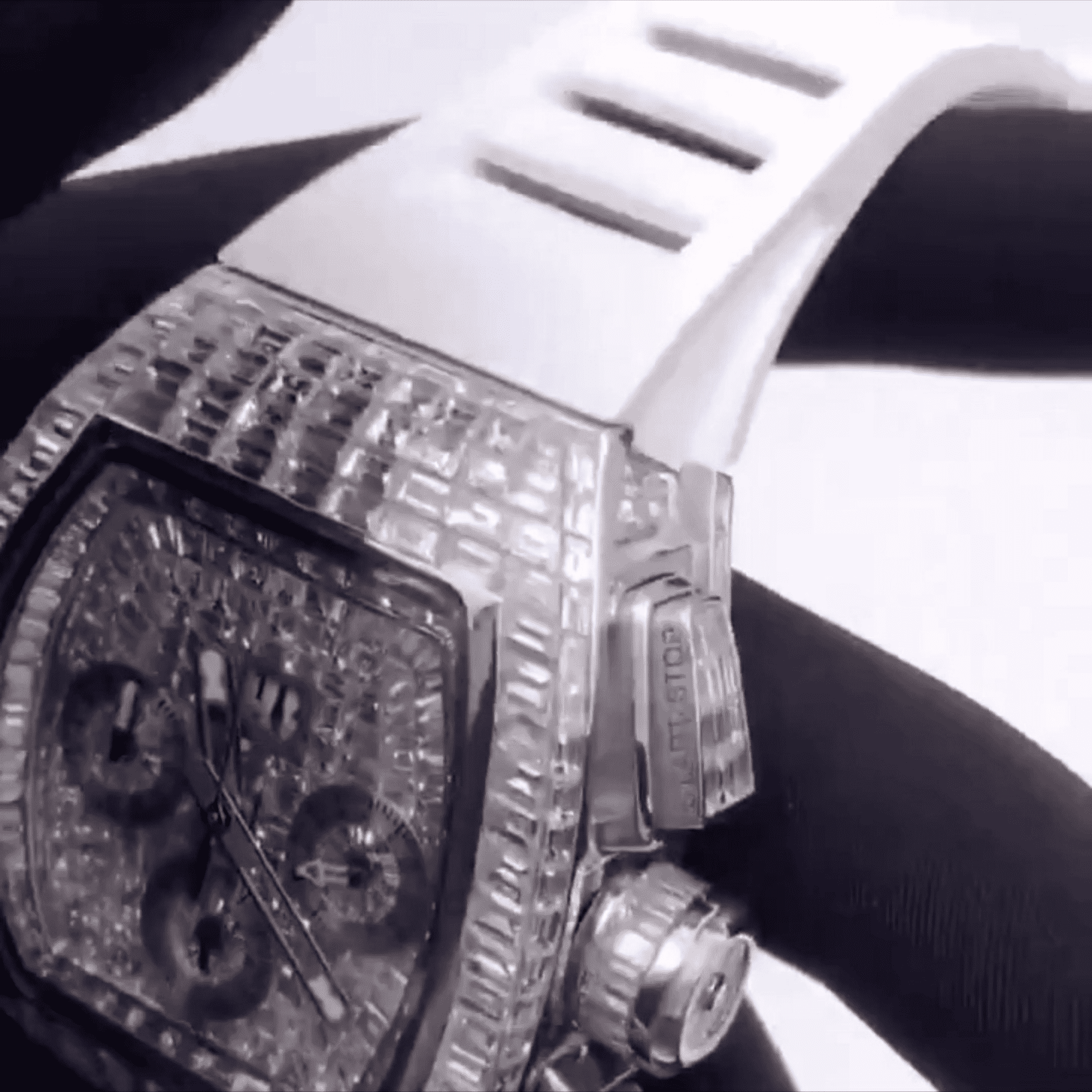 Ultimate Shine Moissanite Iced Out Watch with Silicone Band - Image 2