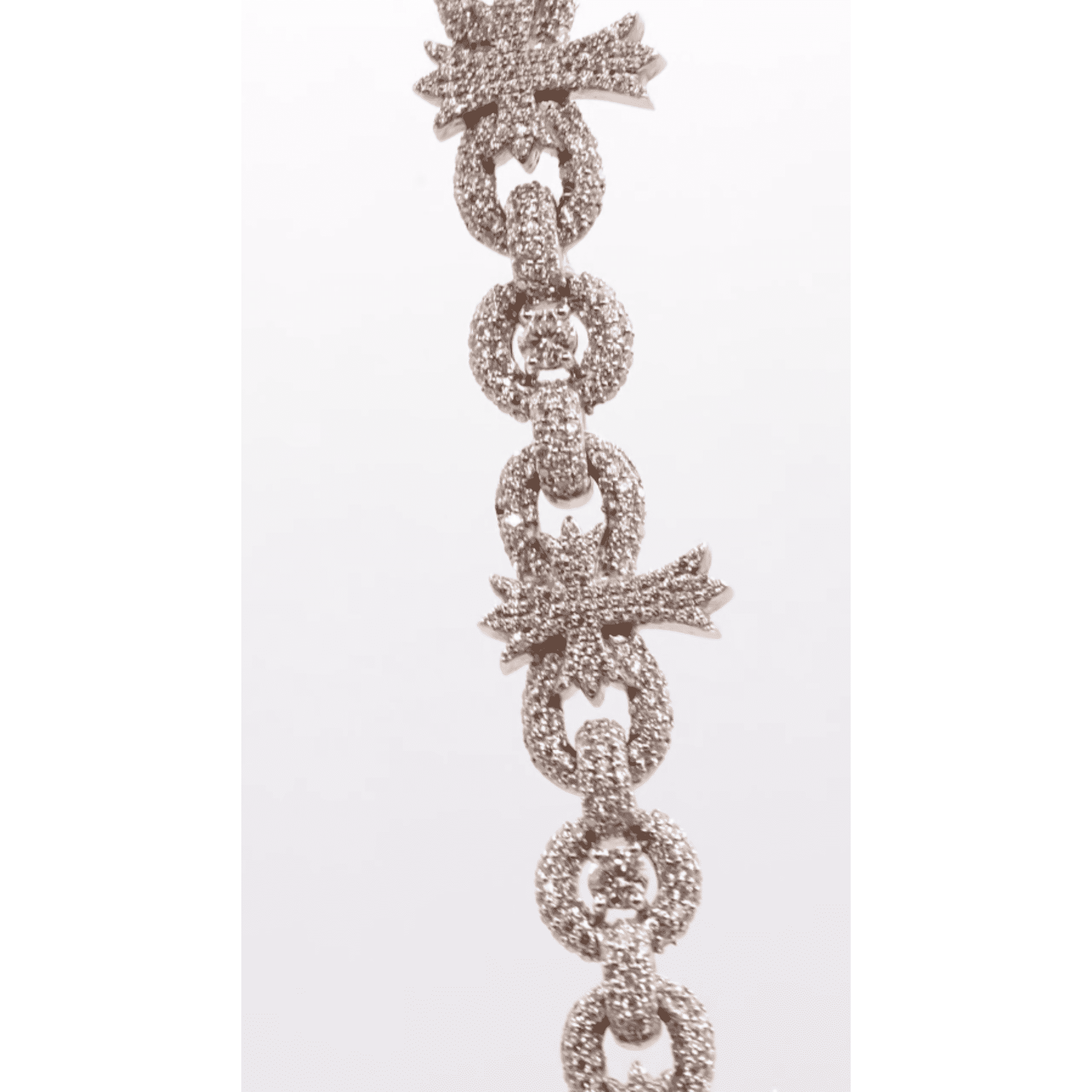 20mm Mens Silver Cuban Link Chain Moissanite