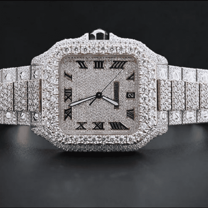 Full Frost Bust Down Iced Out Watches, Moissanite Watches - Image 2