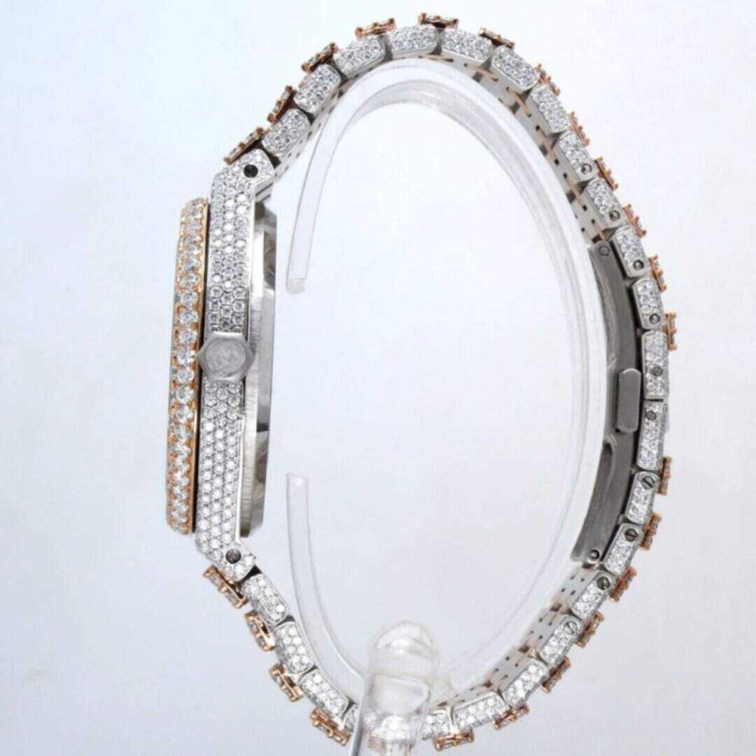 Stainless Steel Fully Flooded VVS Moissanite Watch for Anniversary - Image 4