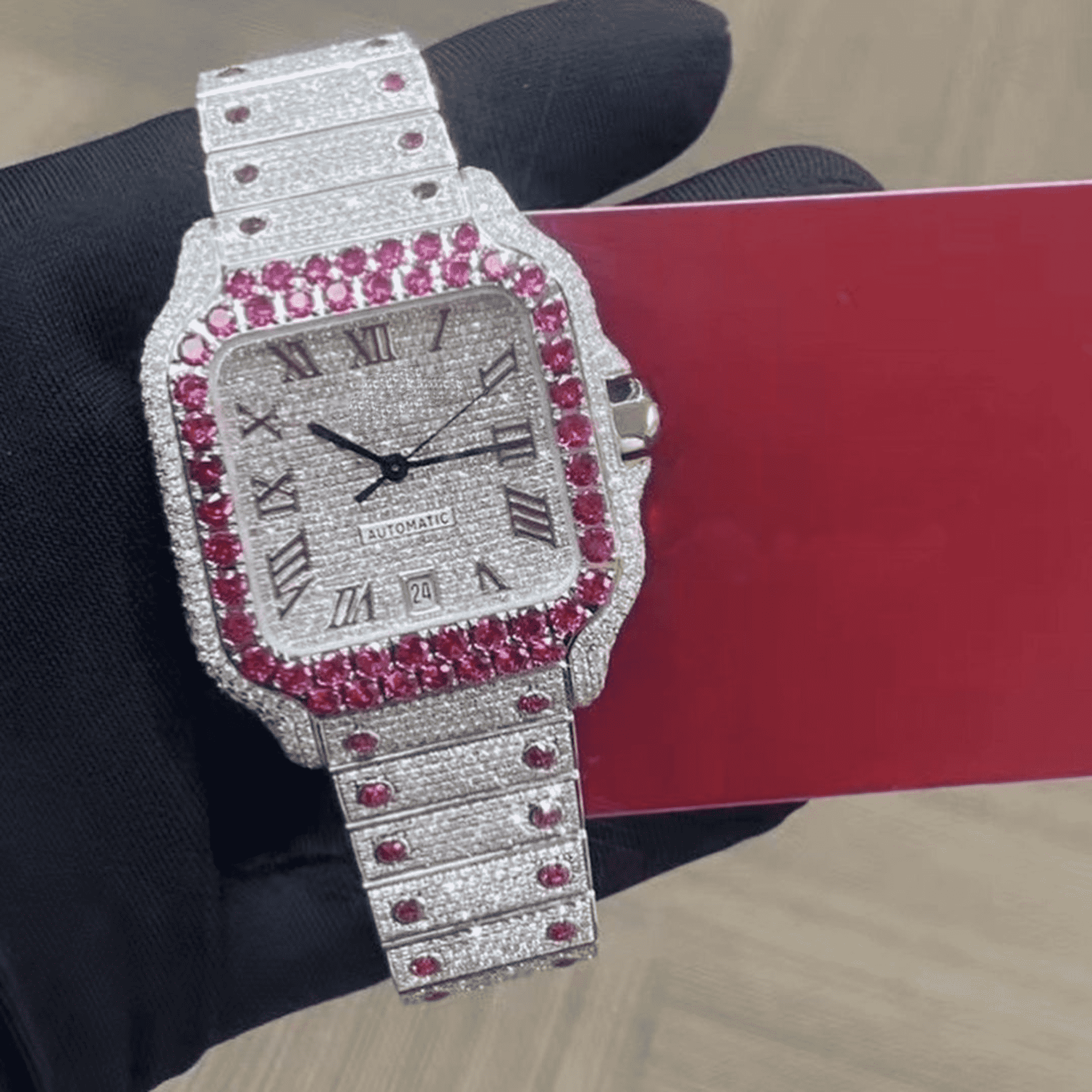 Iced Out Moissanite Bust Down Watch for Ultimate Bling