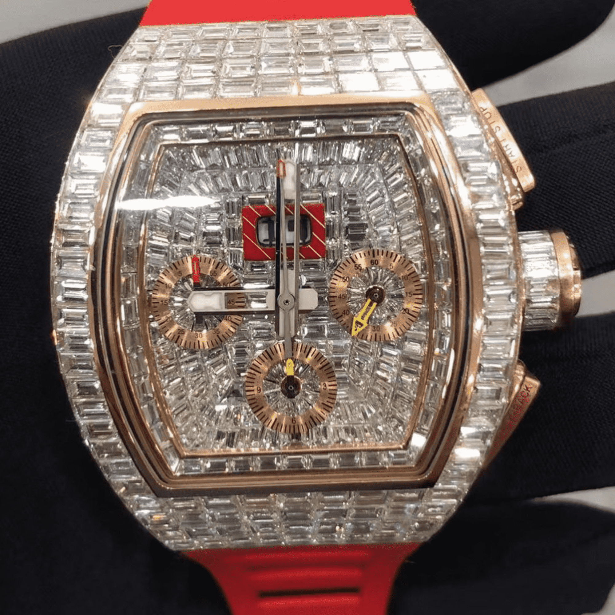 bust down moissanite steel vvs iced out watch