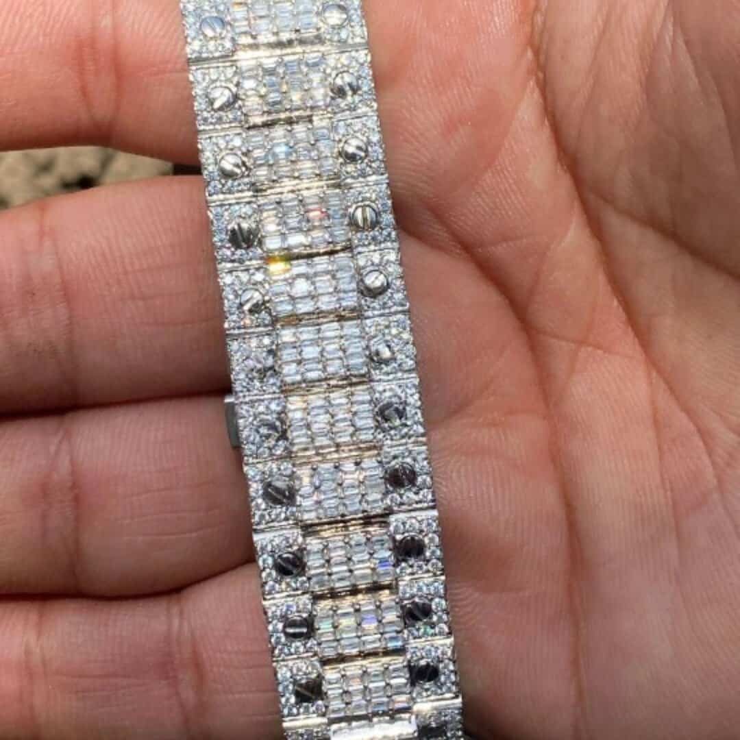 Iced Moissanite Watch for Men | Ultra-Clear VVS Stones - Image 4