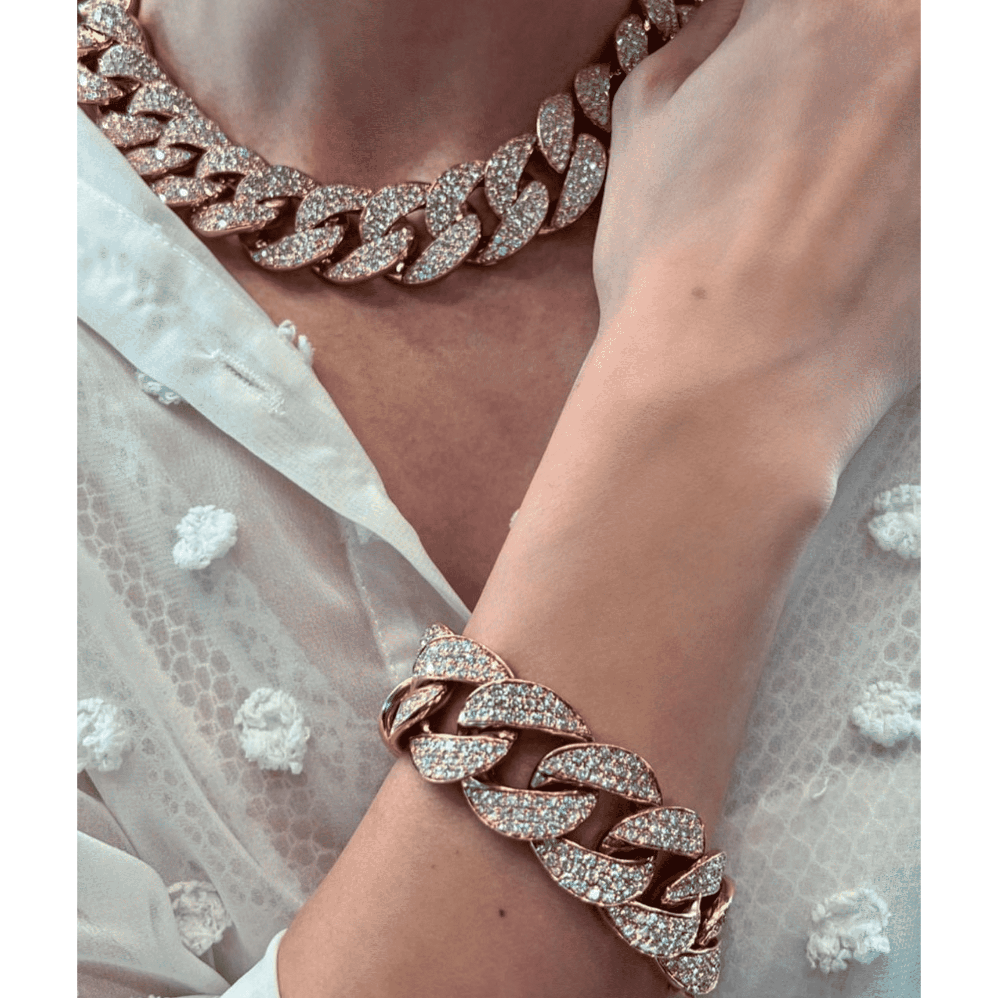 24mm Mens Silver Cuban Link Chain