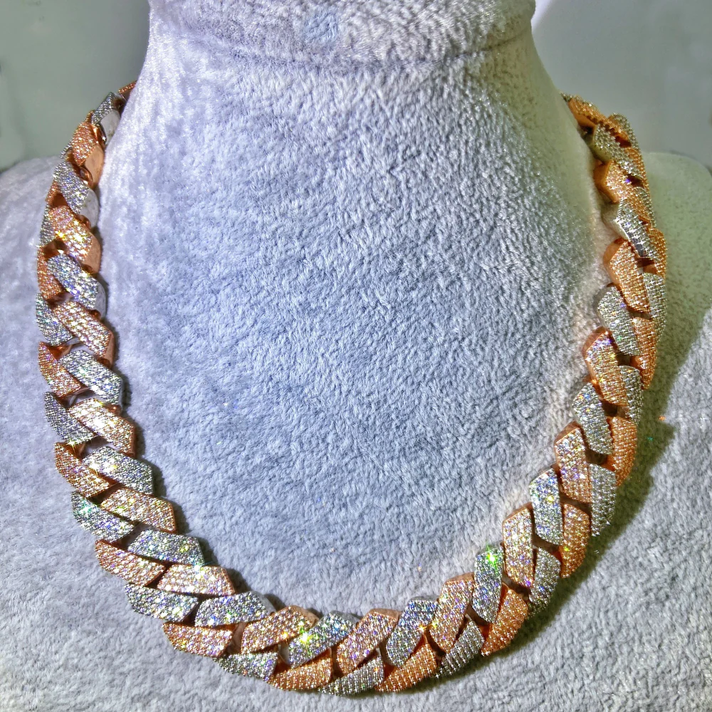 22mm Mens Moissanite Cuban Link Chain