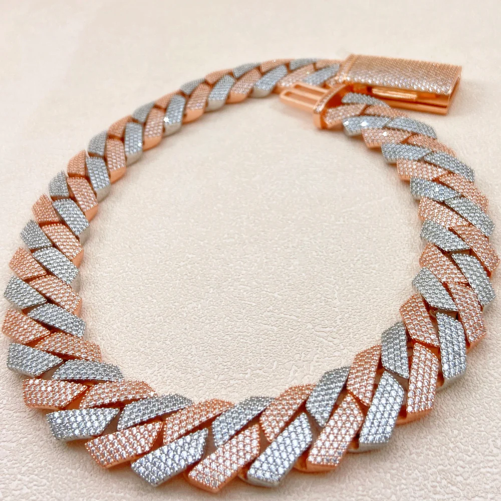 22mm Mens Moissanite Cuban Link Chain