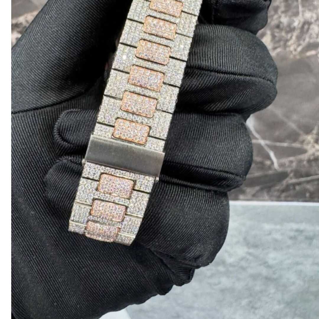 Modern Bust Down Moissanite Watch with Bold Sparkle - Image 6
