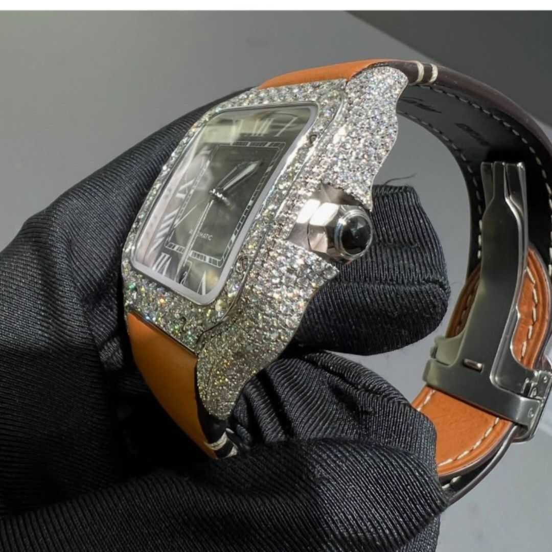 Bust Down Moissanite Watch | Fully Iced Out Sparkle - Image 6