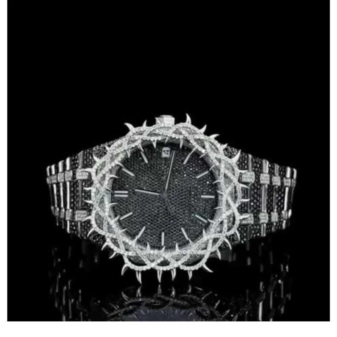 Gleam All Day: Iced-Out Moissanite Watch with Dazzling Detail - Image 4