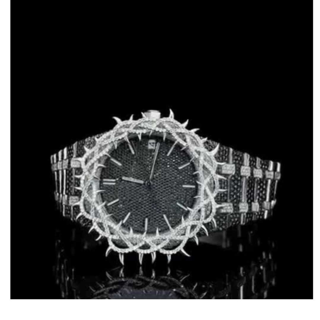 Gleam All Day: Iced-Out Moissanite Watch with Dazzling Detail - Image 3