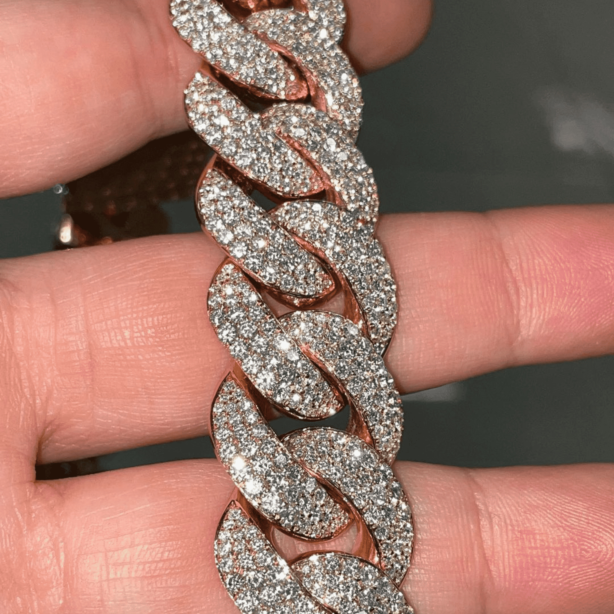 20mm Men’s Silver Diamond Style Iced Out Cuban Link Moissanite Chains