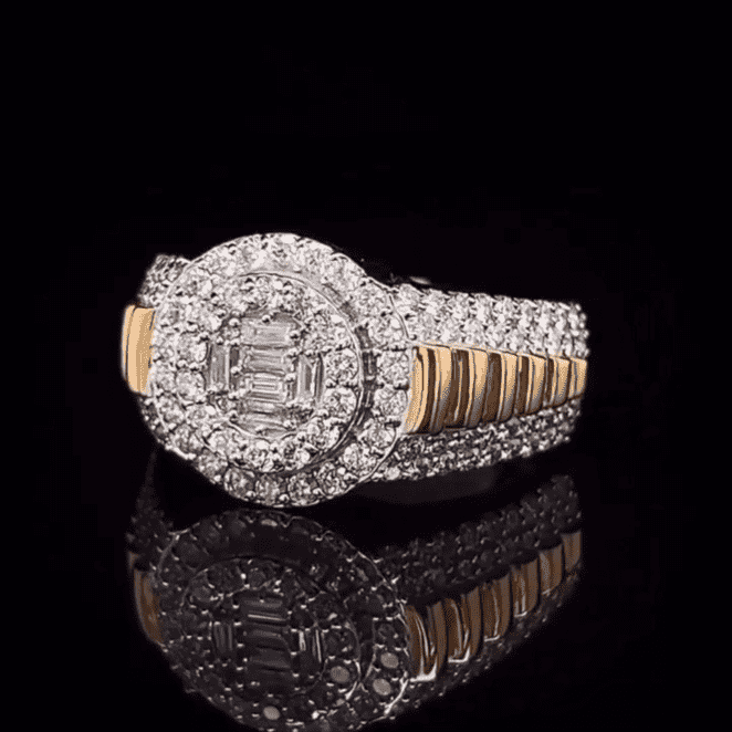 925 Silver Iced Out Ring, Hip Hop Rings for Mens, Crafted with VVS Moissanite Diamond